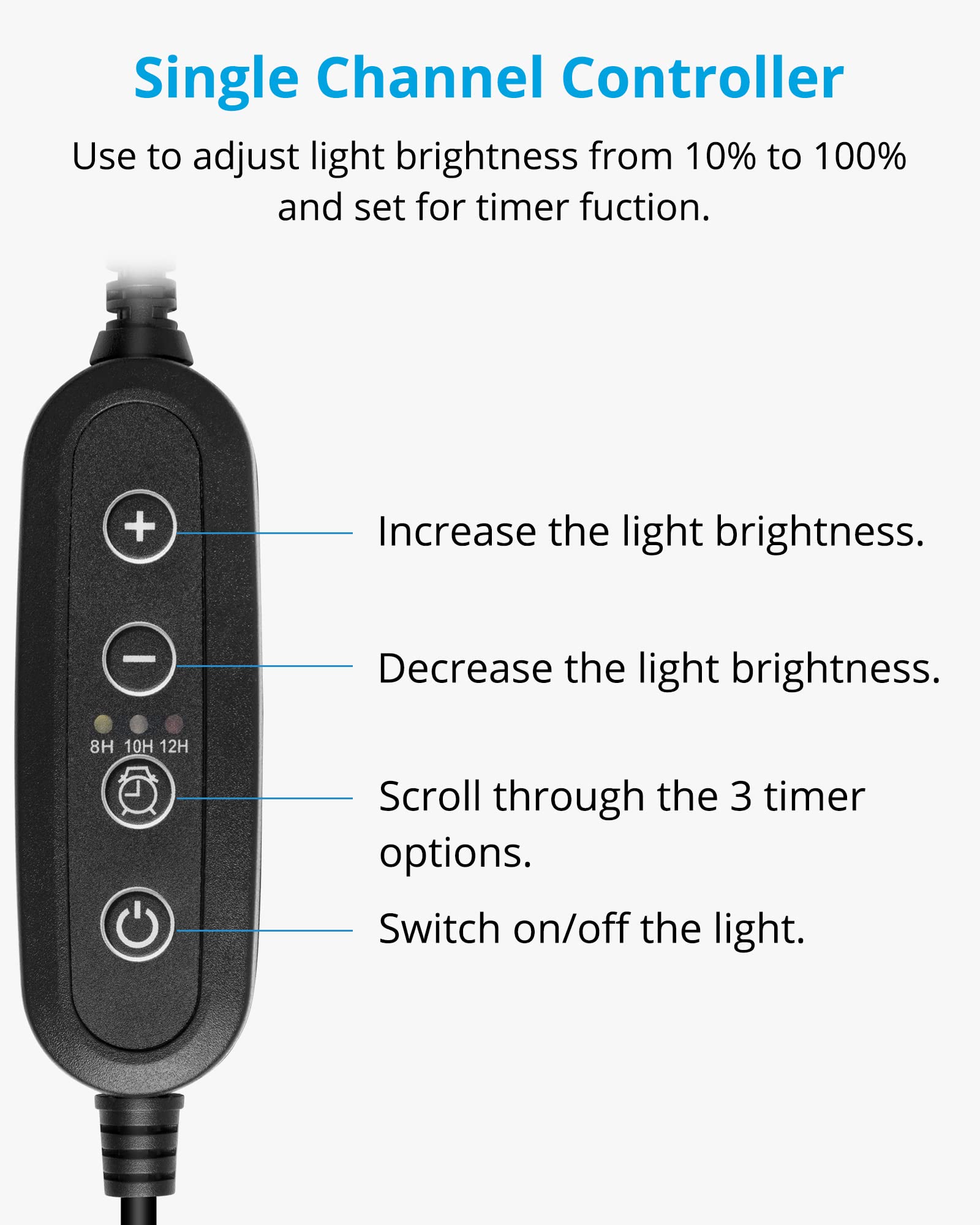 Nicrew Aquarium Light Timer&Dimmer, Easy To Program Fish Tank Light Controller