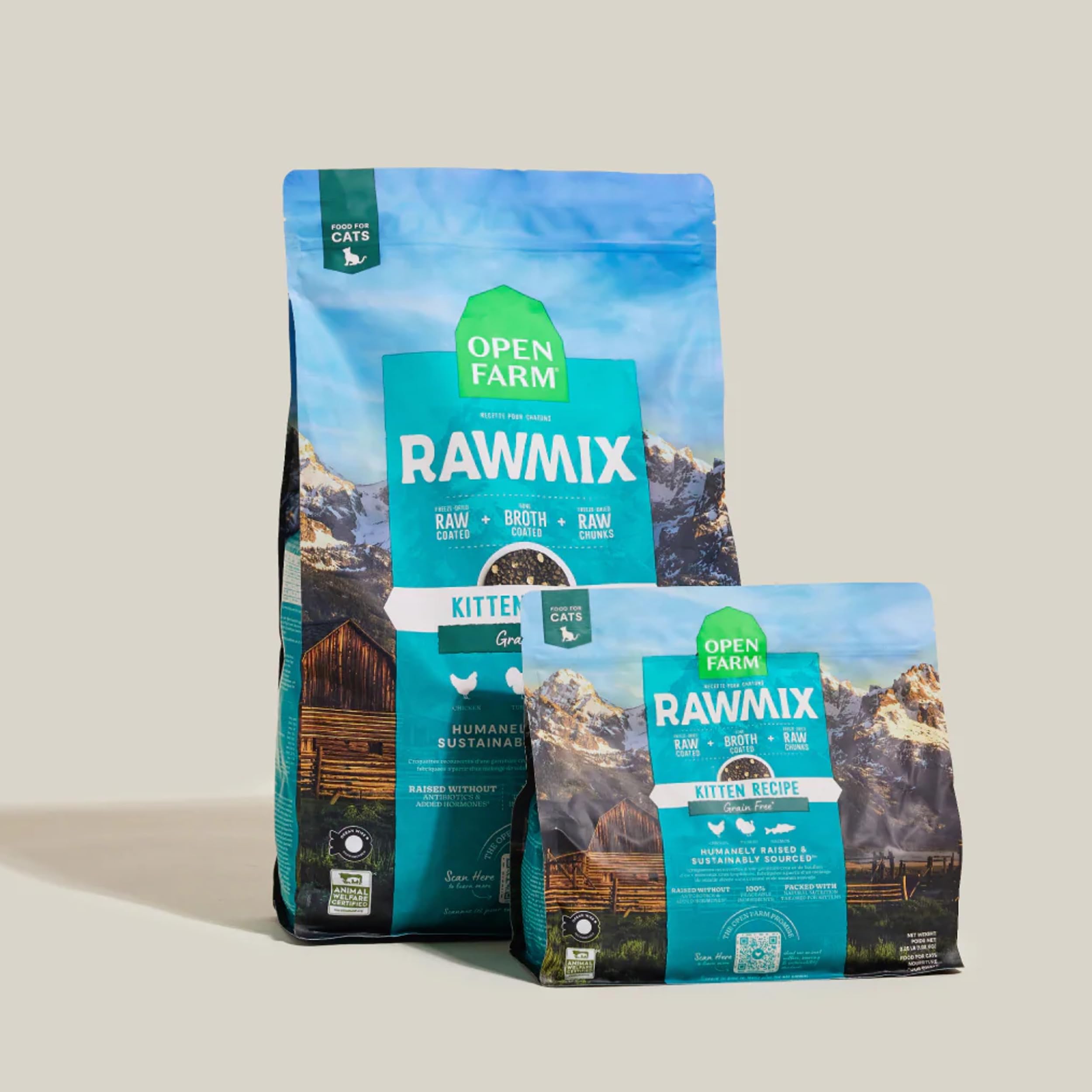 Open Farm RawMix Dry Cat Food, Protein Kibble with Freeze-Dried Raw, Chicken & Salmon Recipe, 8lb for Kittens