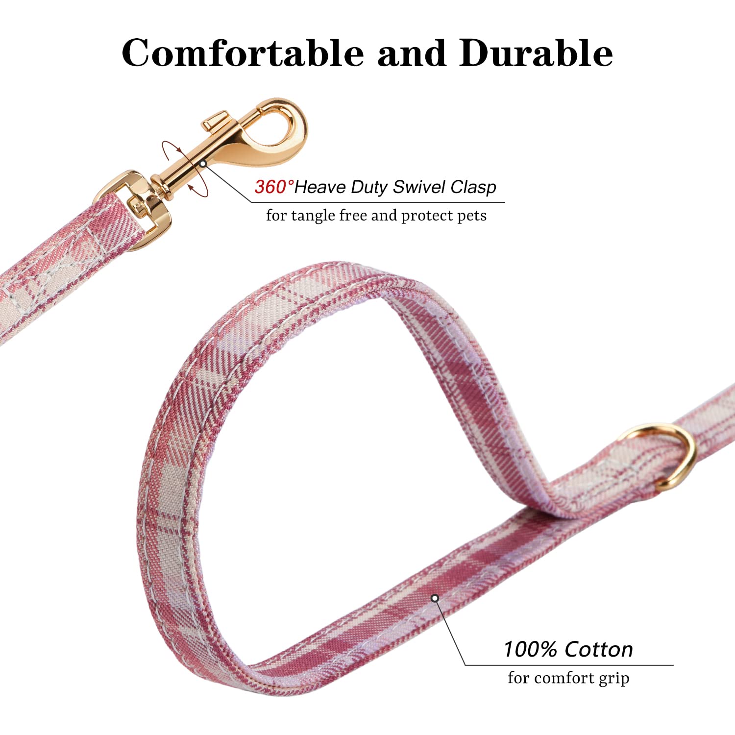 CHEDE No Pull Plain Pattern Dog Harness- Lightweight and Soft Dog Harness, Adjustable Small Dog Harness and Leash Set, with Dog