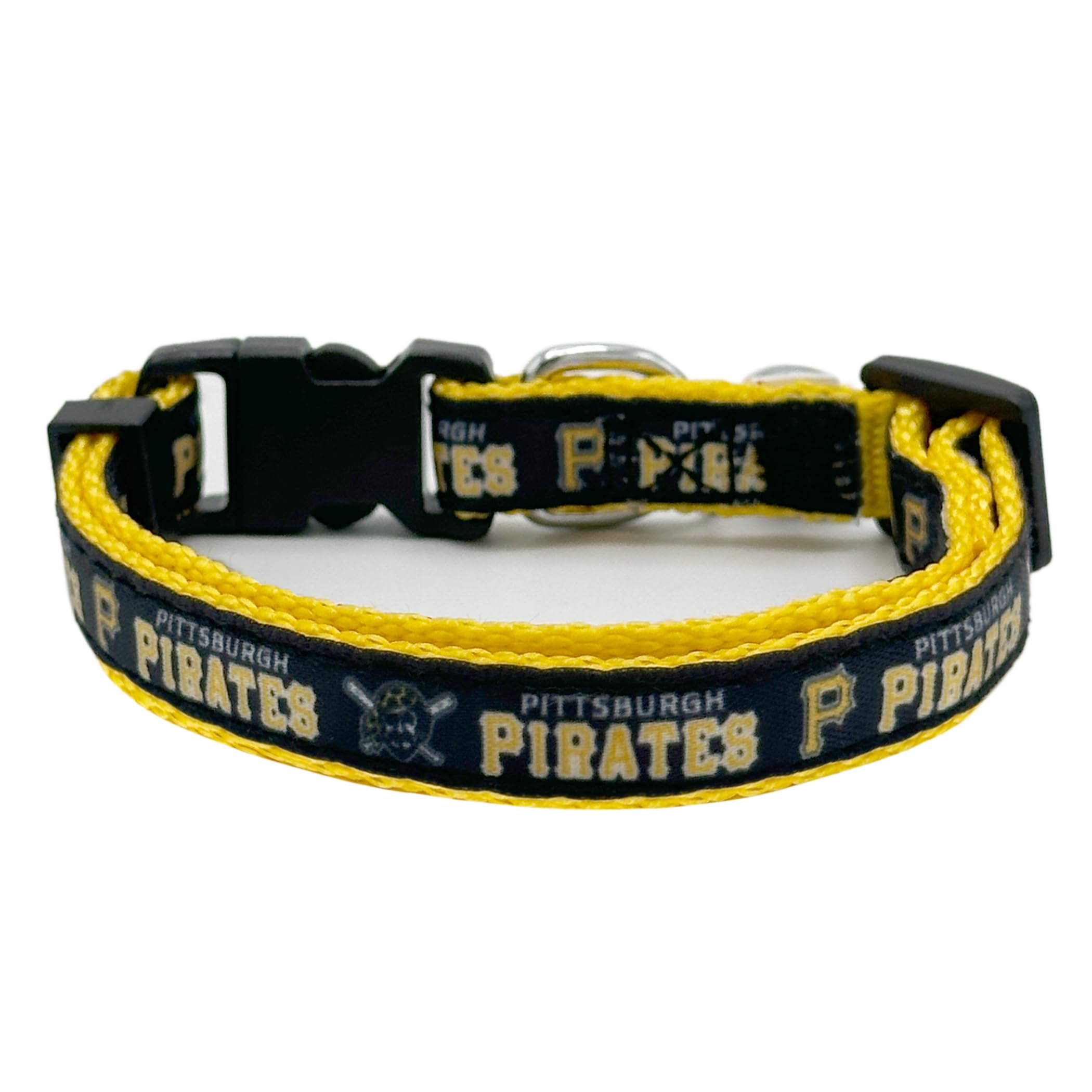 Mlb Cat Collar Pittsburgh Pirates Satin Cat Collar Baseball Team Collar For Dogs & Cats. A Shiny & Colorful Cat Collar With Ring