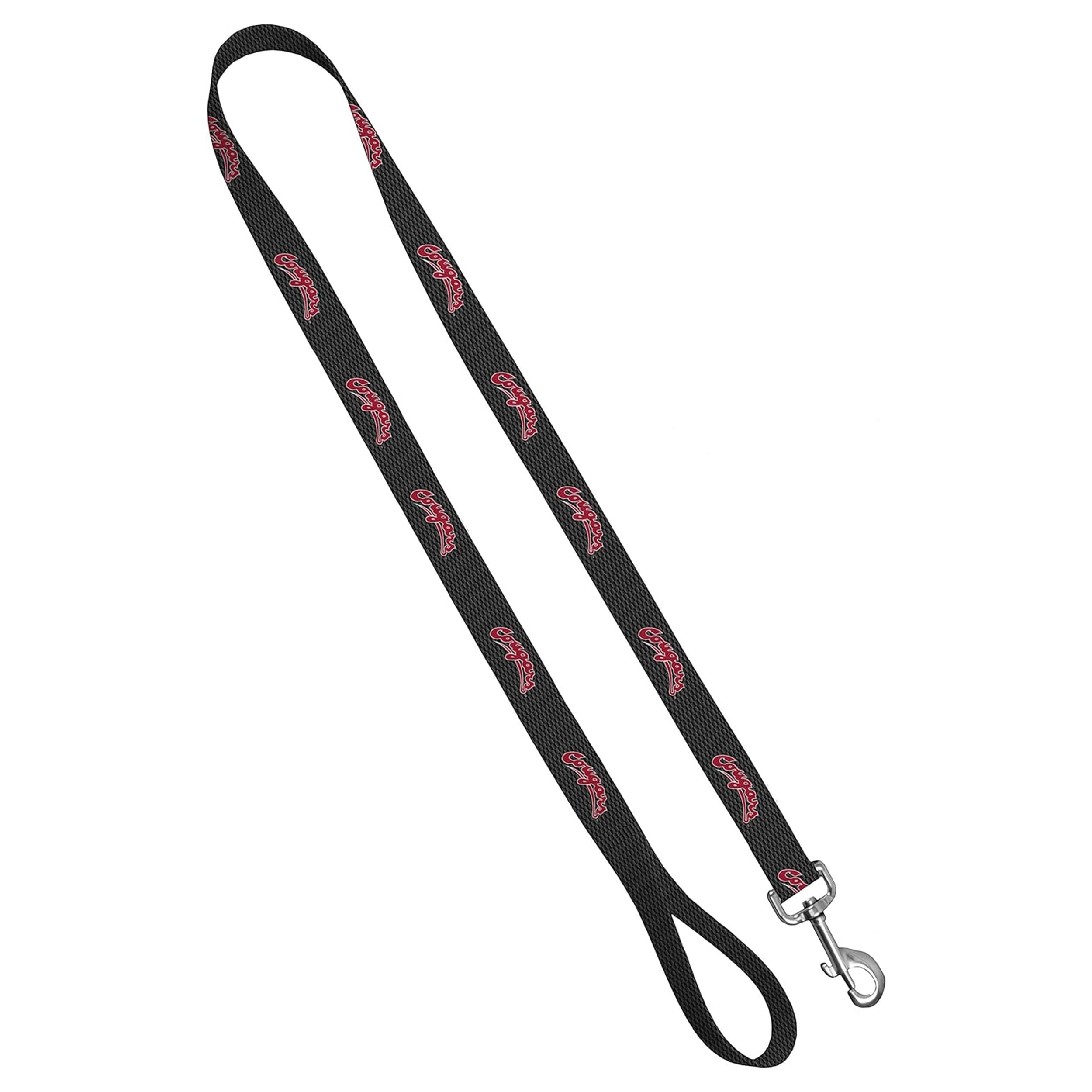Moose Pet Wear Dog Leash - Washington State University Cougars Pet Leash, 3/4 Inch Wide X 6 Feet Long, Cougars On Carbon Fiber