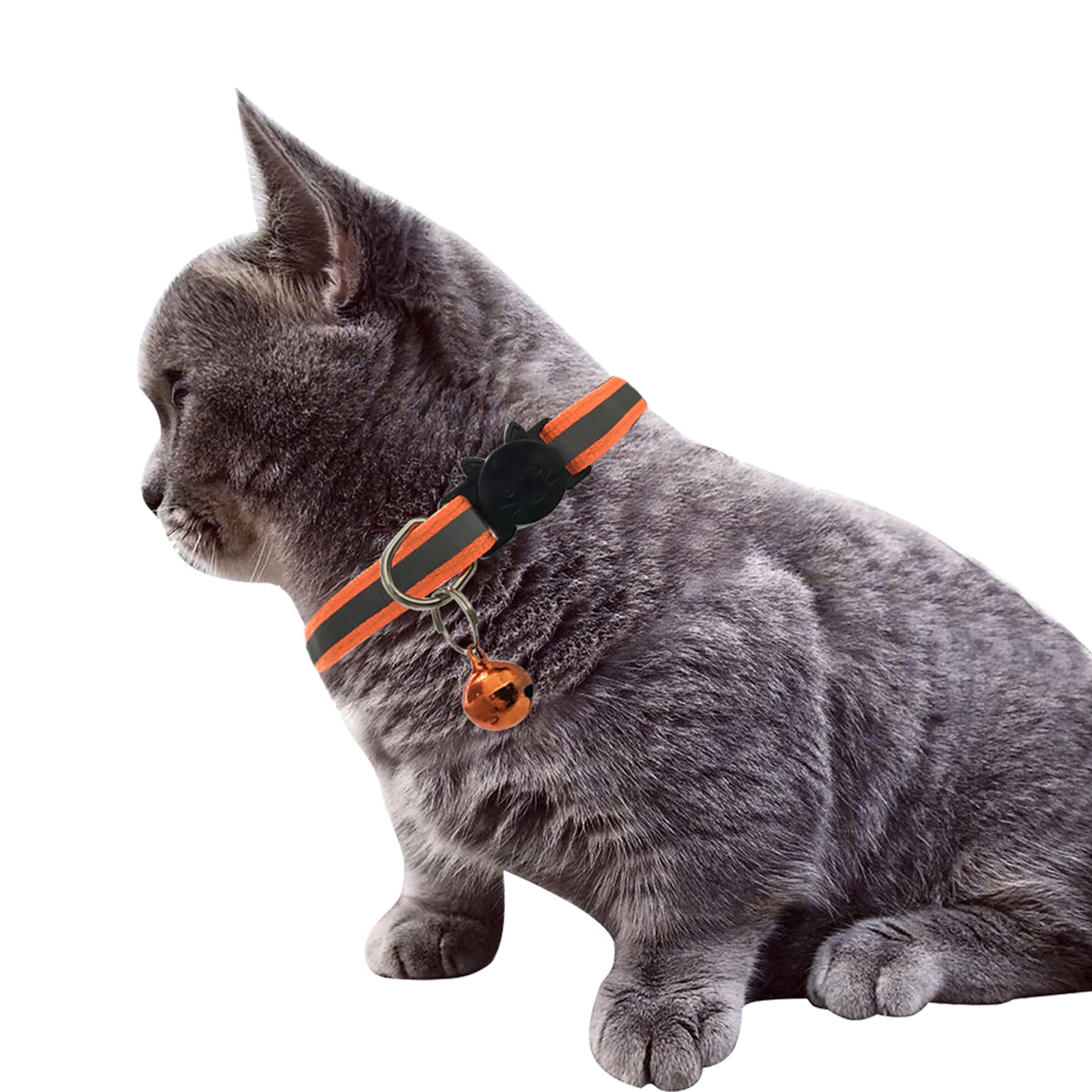 D-Buy Cat Collars, Cat Collars With Bell, Breakaway Cat Collars, Reflective Cat Collars, Nylon Cat Collars With Bell, Collars For Cats, Collars For Puppies (2 Pink + 2 Sky Blue)