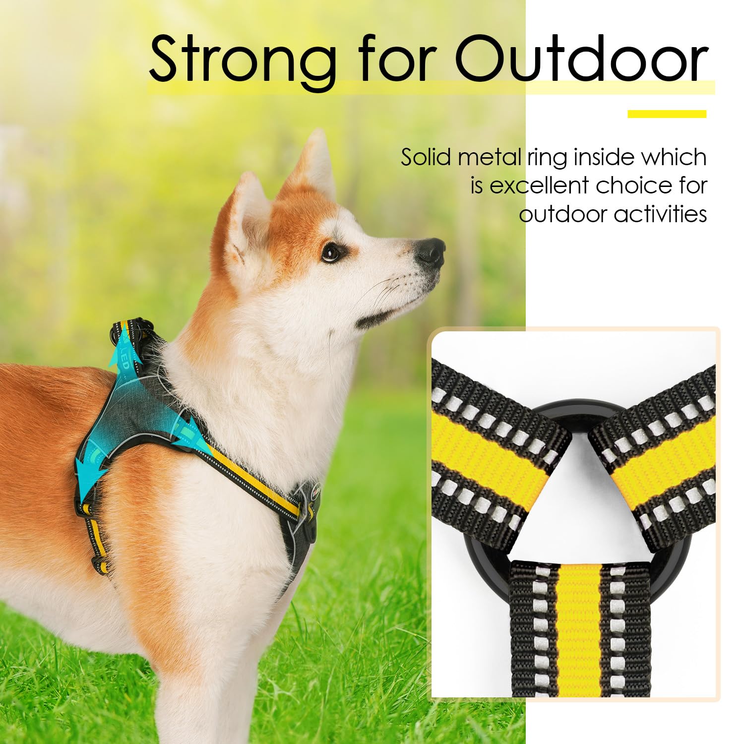 ThinkPet Step in Dog Harness for Large Dogs No Pull, Front Clip No Choke Free Escape Proof Padded Breathable Reflective Halter f