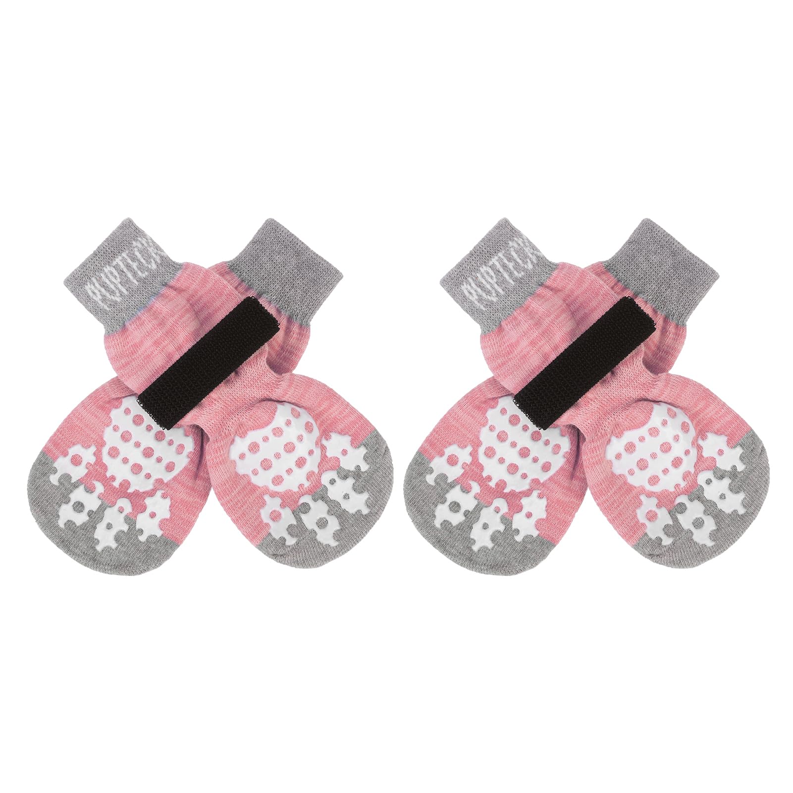 Pupteck Anti-Slip Dog Socks With Double Sides Grips For Small Medium Large Dogs Hardwood Floors Prevents Licking, Dog Shoes For 