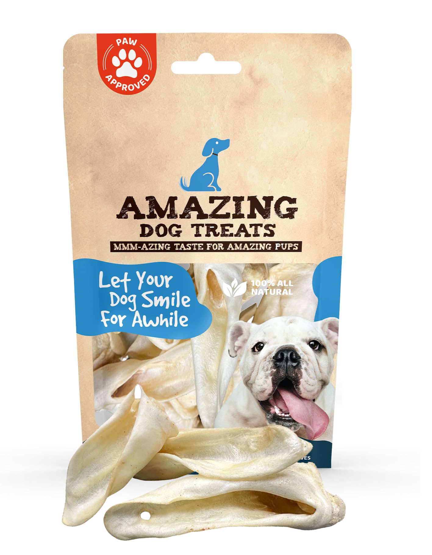 Amazing Dog Treats Lamb Ears - Natural Chews, Rawhide Alternative, 25 Pcs, 0.64 Oz