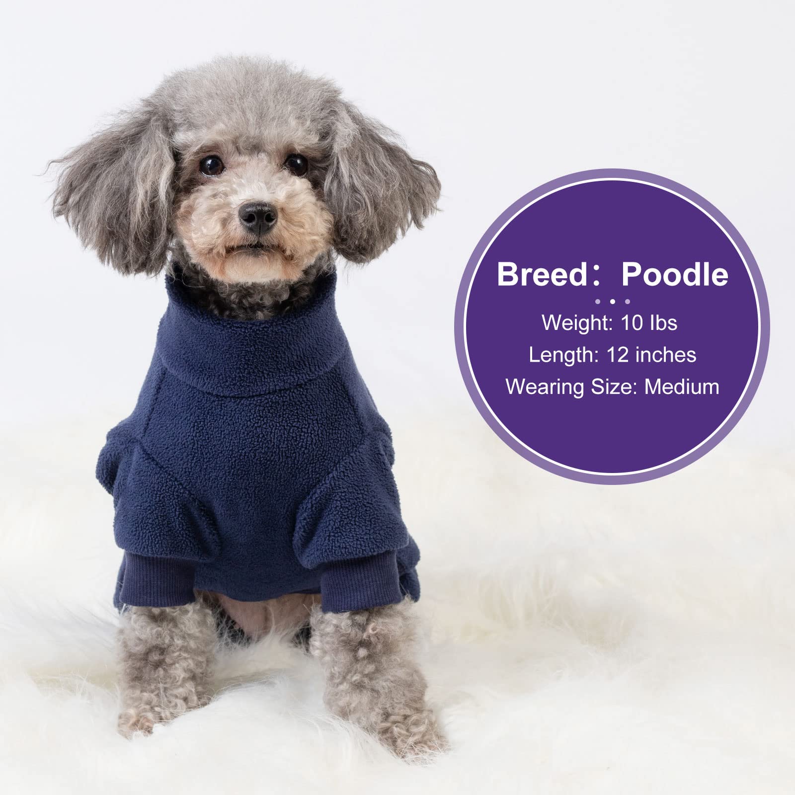 Cyeollo Dog Pajamas Fleece Dog Pjs Jumpsuit Thermal Dog Onesie Stretchy Doggie Pet Jammies Outfits For Dogs Cats Apparel, Navy X