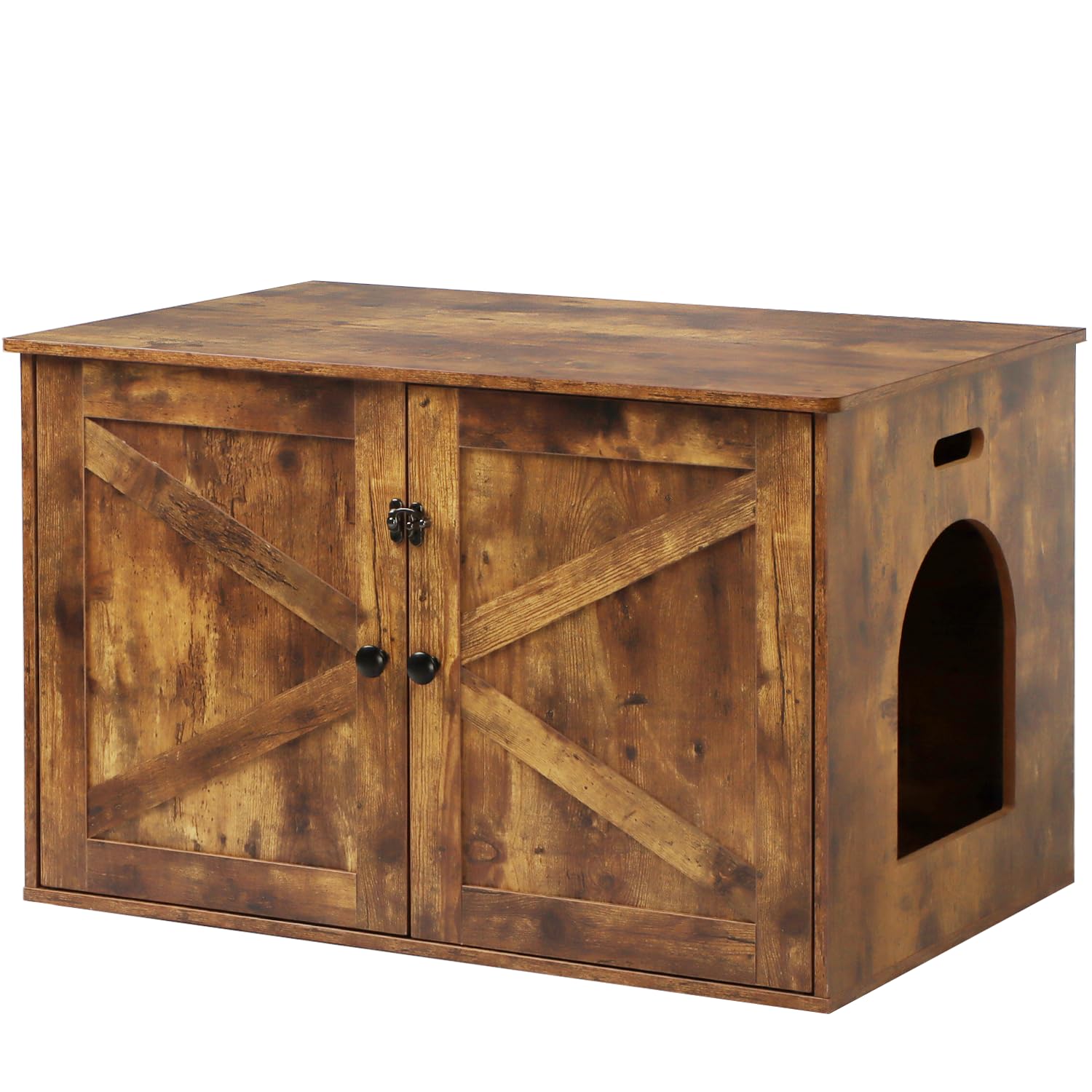Timberer Cat Litter Box Enclosure, Litter Box Furniture Hidden With Removable Divider, Wooden Cat Washroom Furniture, Indoor Cat