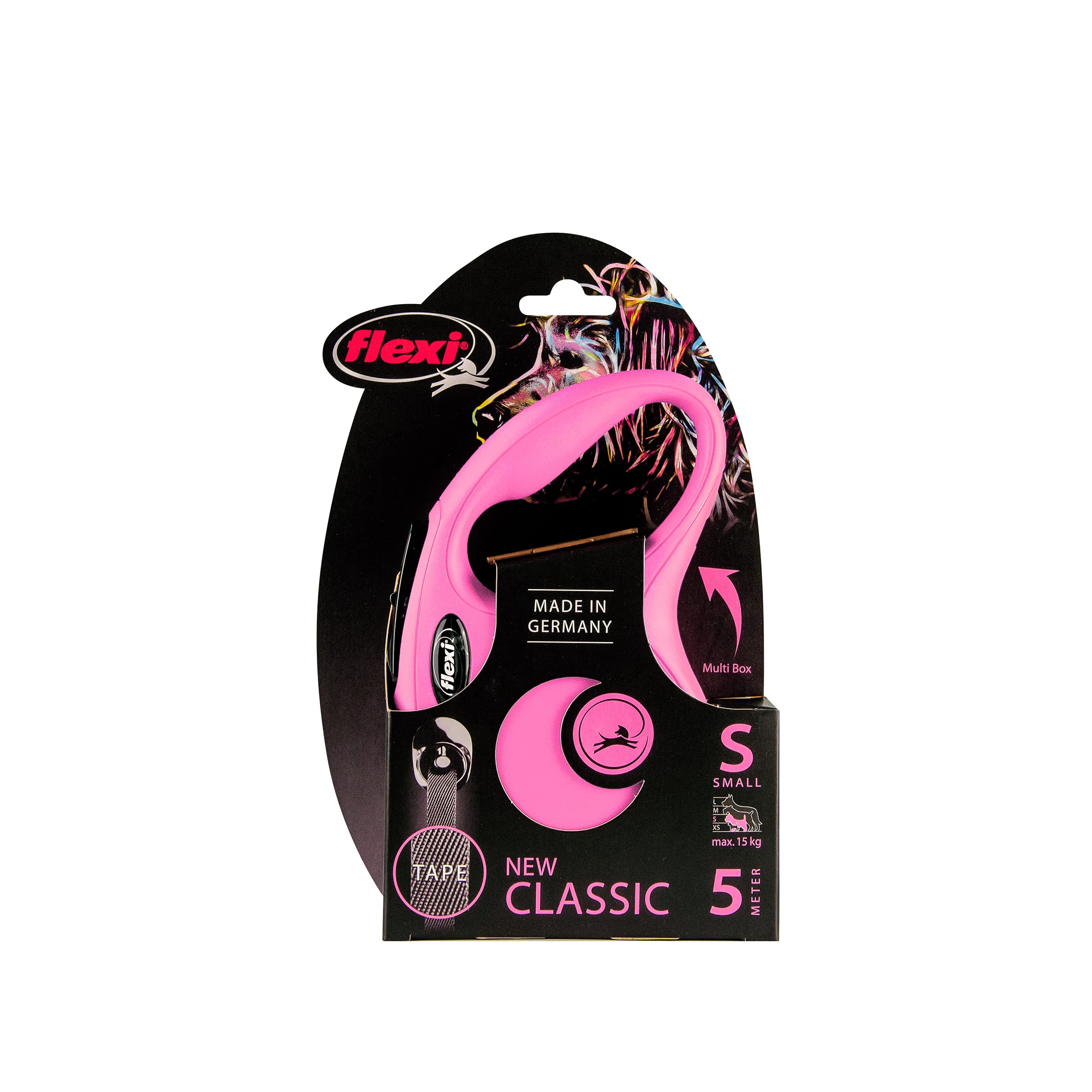 Automatic Leash Flexi New Classic Tape S 5M Pink