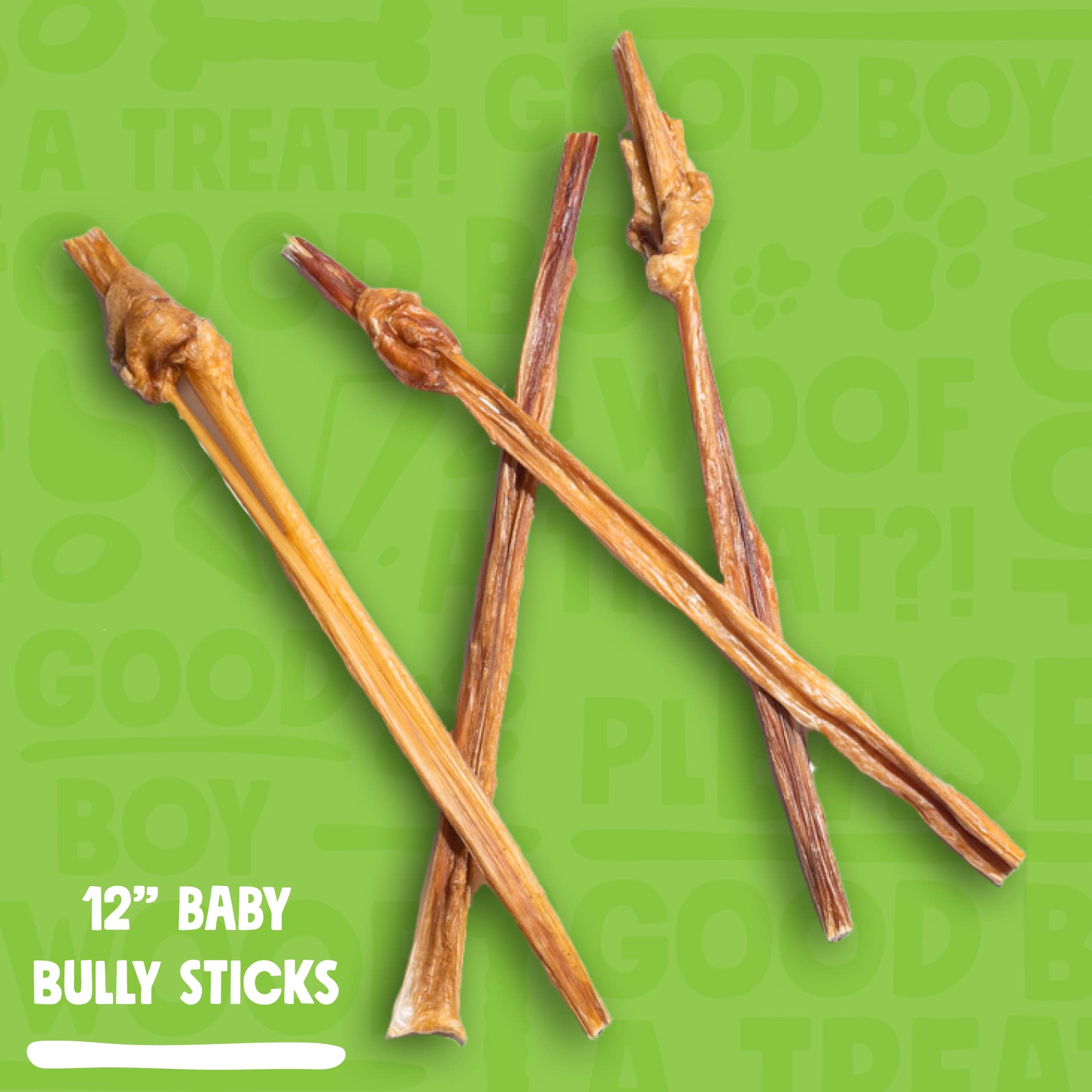 Jolly Barks Junior Bully Sticks for Small Dogs | All Natural, Single Ingredient Bully Sticks for Puppies to Medium Dogs (12 Inch