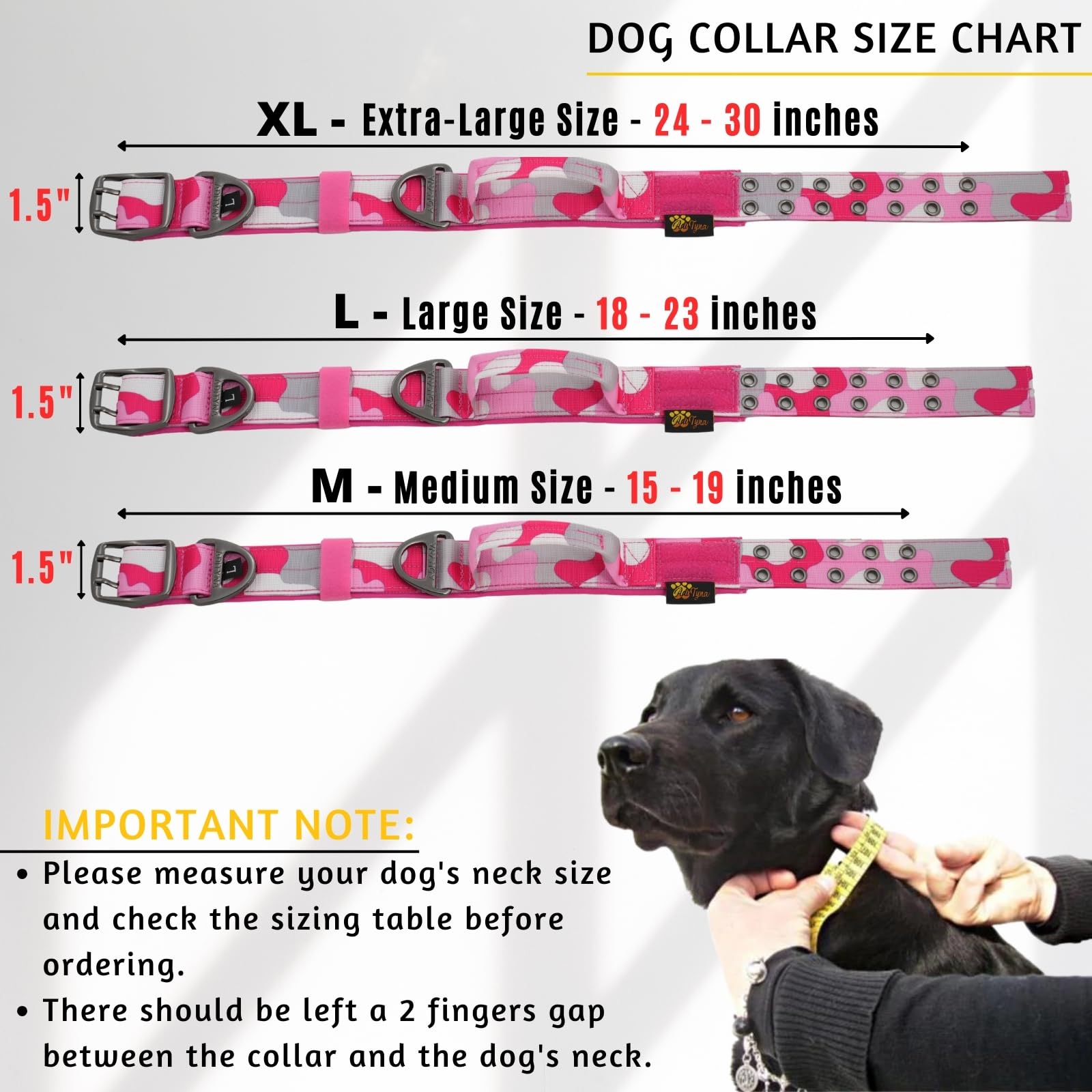 Adityna Heavy Duty Dog Collar For Large Dogs - Camo Pink Collar With Handle For Training, And Walking - Wide, Neoprene Padded Fo