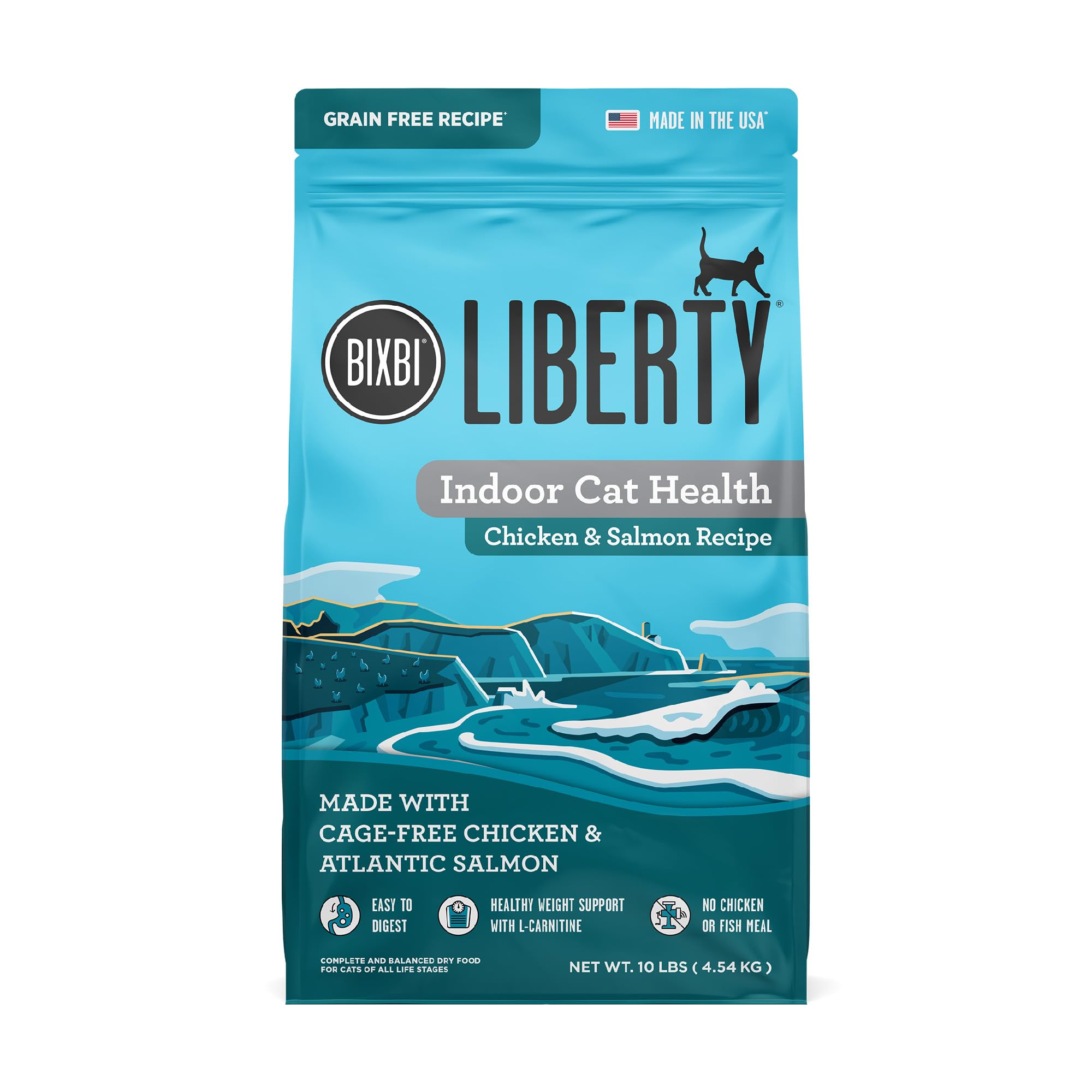 BIXBI Liberty Dry Food Indoor Cat Health Chicken & Salmon Recipe, 10lb