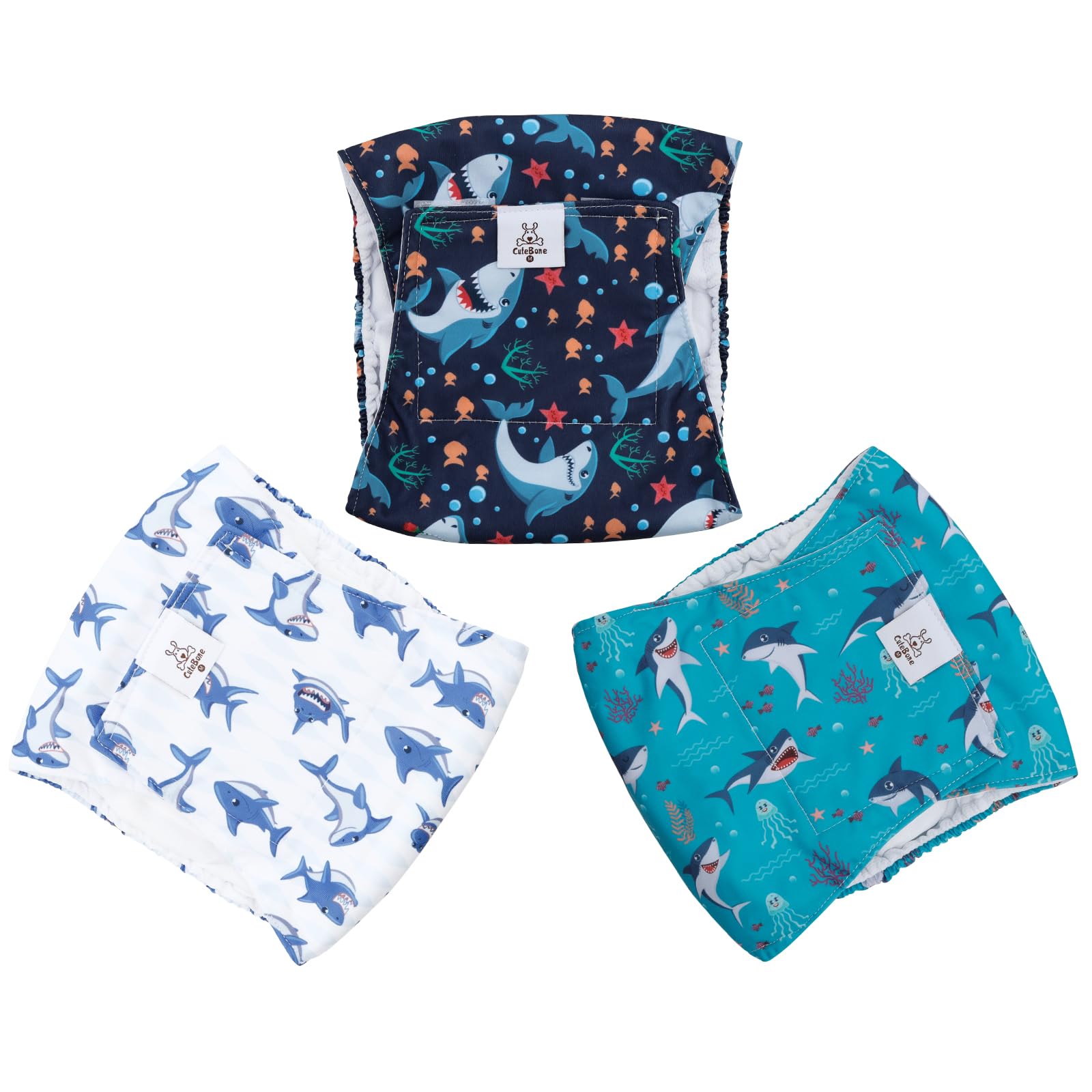 Cutebone Dog Diapers Male Belly Bands 3 Pack For Male Dogs Reusable Puppy Wraps Dm63Xl