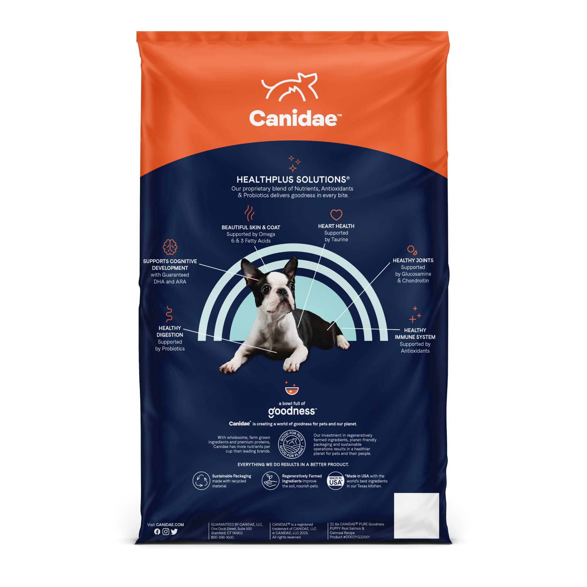 CANIDAE Pure Limited Ingredient Puppy Dry Dog Food, Real Salmon & Oatmeal, 22 lbs, Wholesome Grains