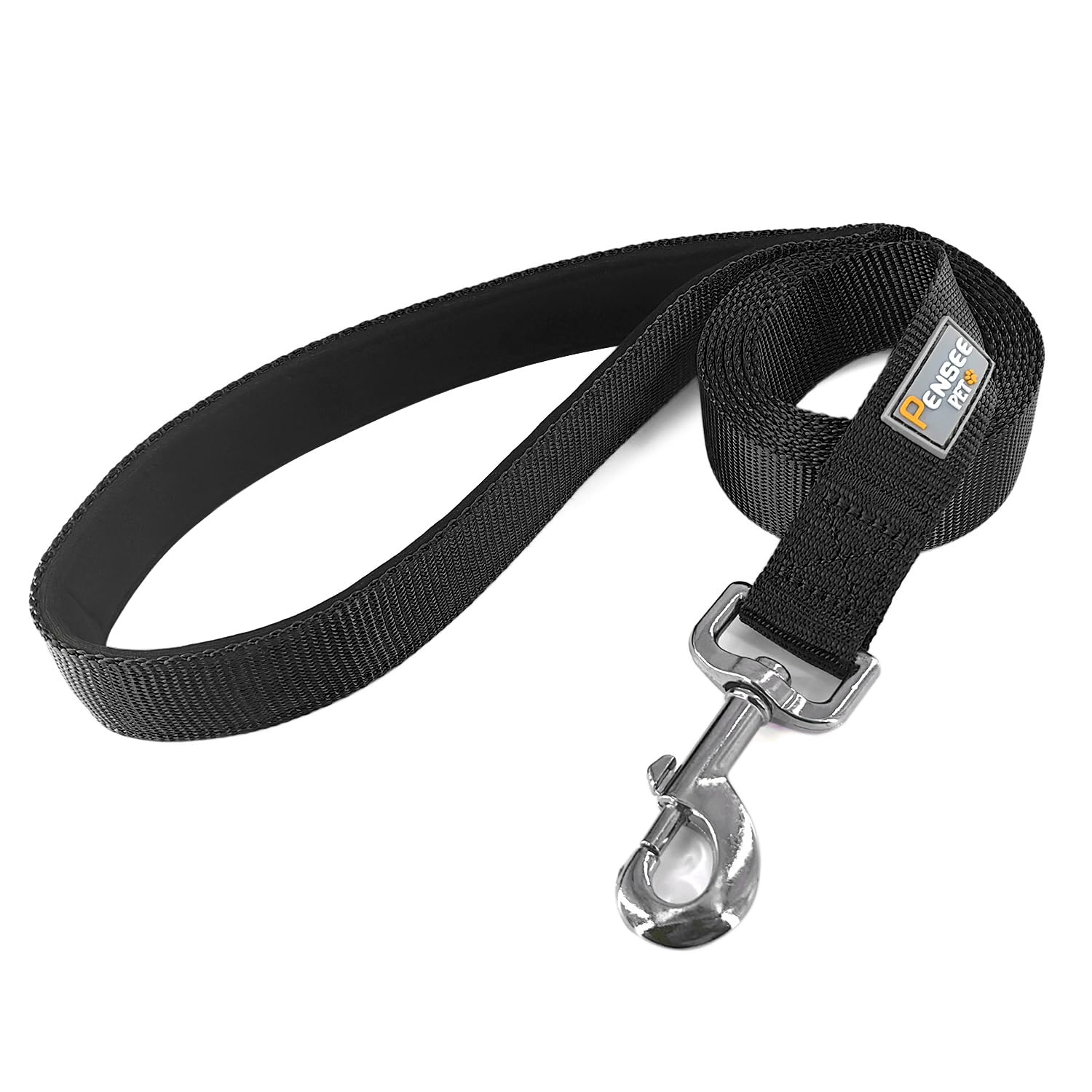 Penseepet Basic Dog Leashes 6 Ft Padded Handle Nylon Dogs Leashes For Large Dogs Black
