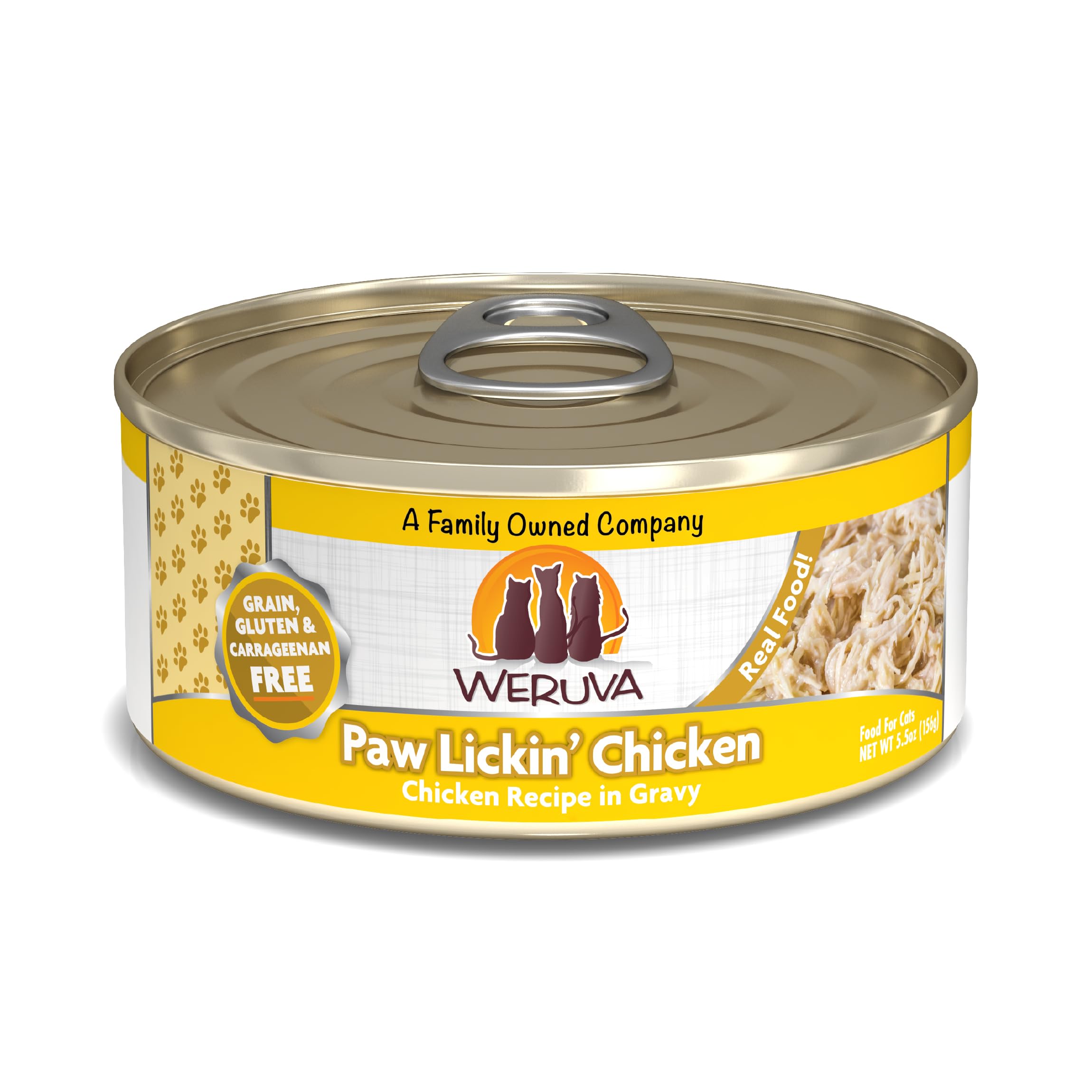 Weruva Classic Cat Food, Paw Lickin Chicken with Chicken Breast in Gravy, 5.5oz Can (Pack of 24)