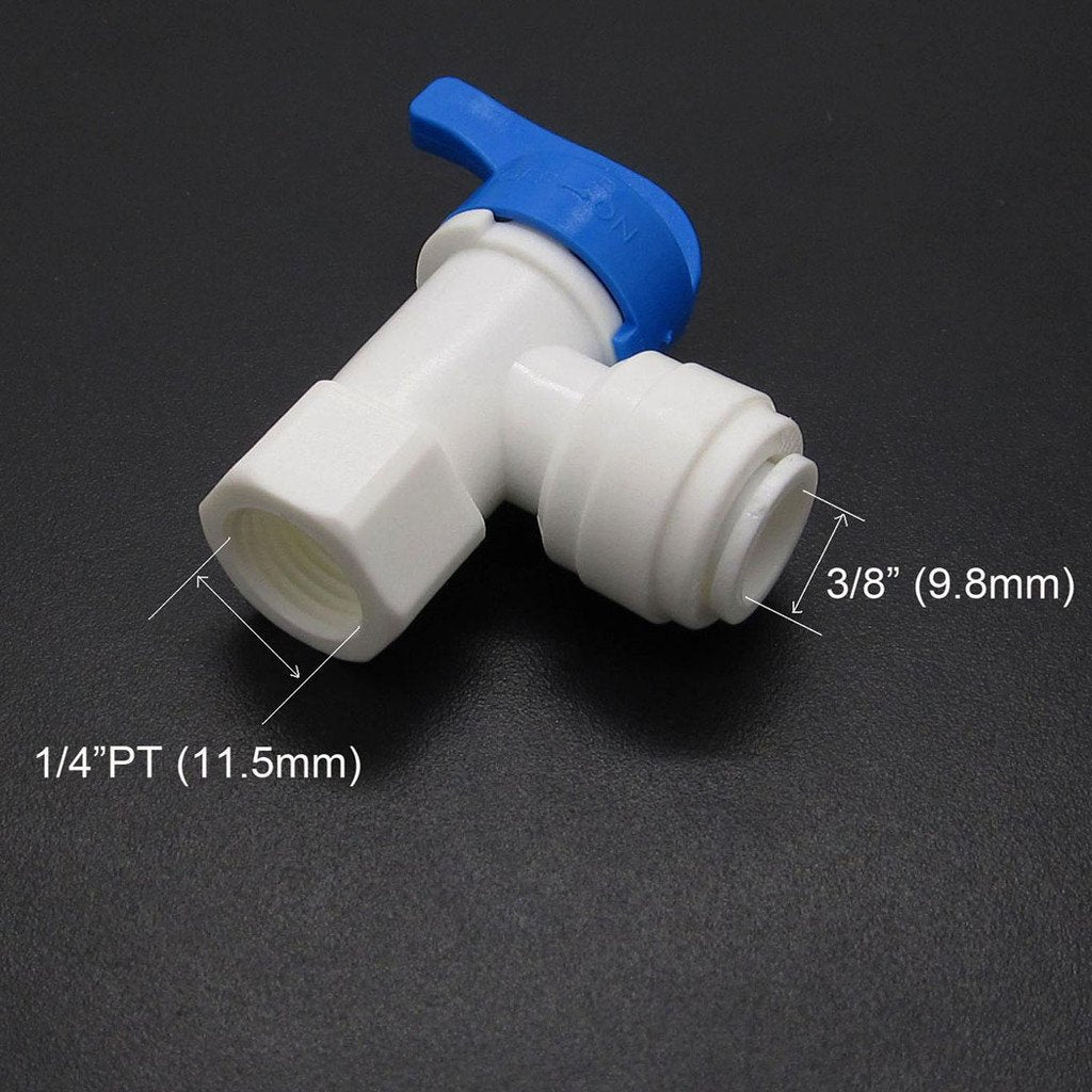 5 Pcs Elbow 1/4 Female X 3/8'' Tank Ball Valve Quick Connect Aquarium Ro Water Connector