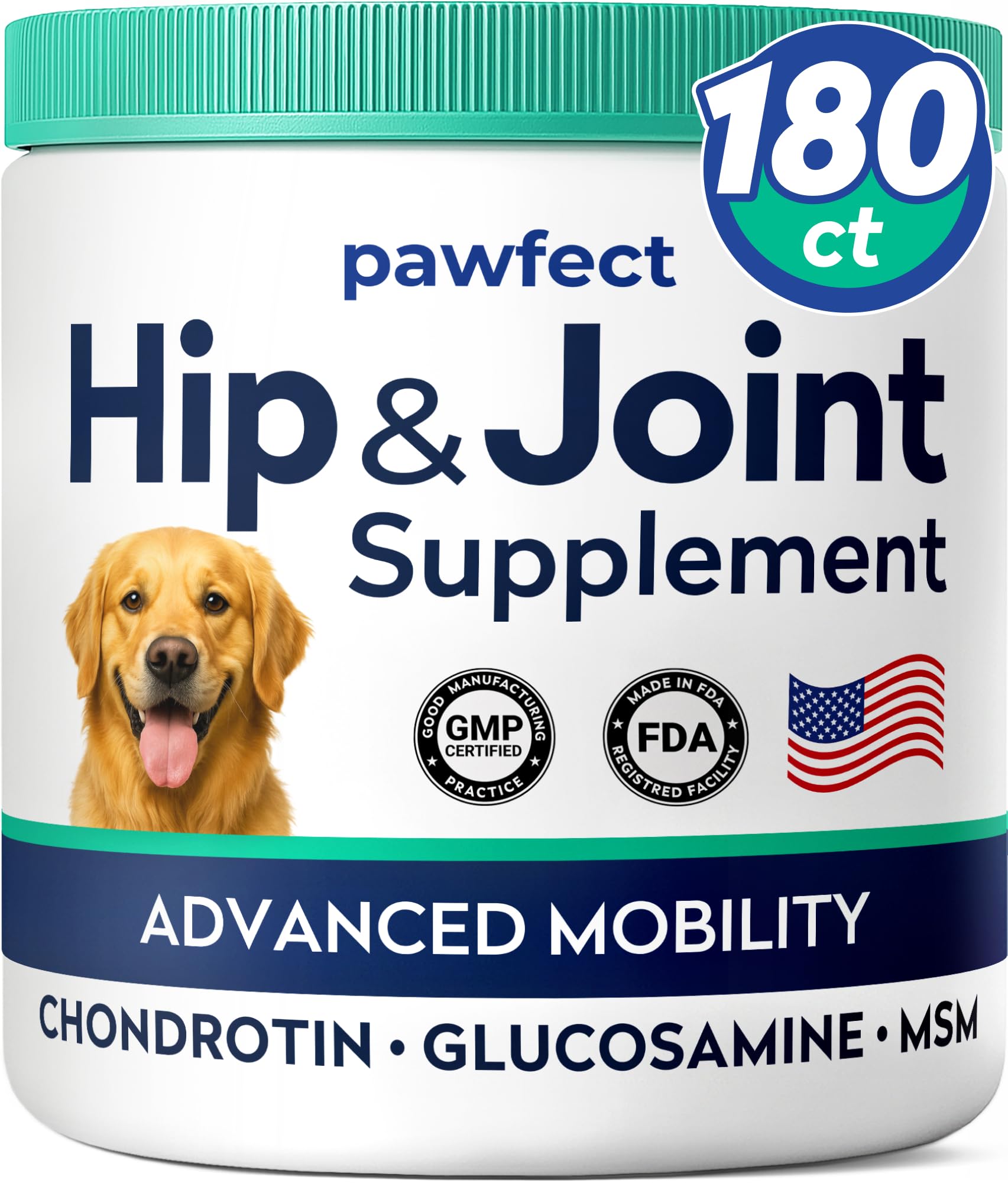 Glucosamine Dog Treats for Picky Eaters - Joint Supplement w/Chondroitin, MSM, Omega-3 - Joint Pain Relief - Advanced Formula - 