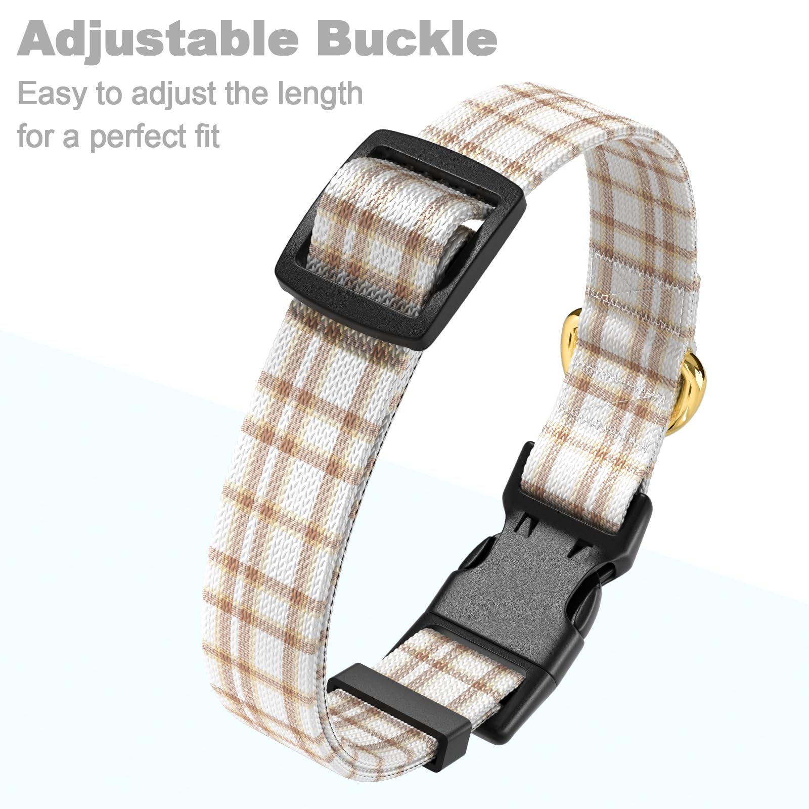 Rnivvi Dog Collar For Small Dogs, Cute Heavy Duty Adjustable Puppy Collar With Quick Release Buckle For Girl & Female, Pet Acces