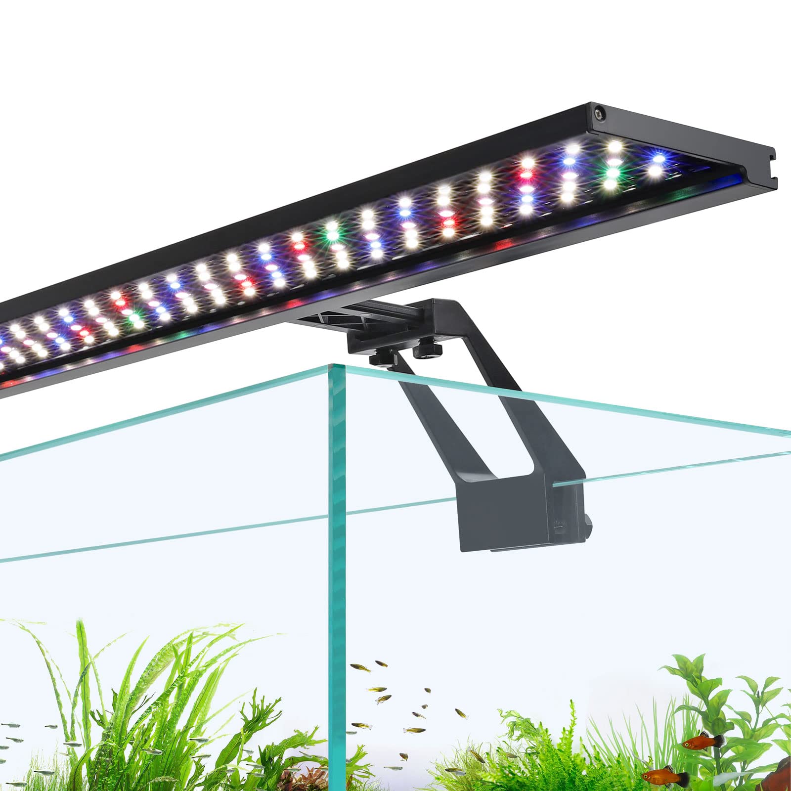 Hygger Clip On Full Spectrum Aquarium Led Light, 26W Day-Night Dual Timer Sunrise-Day-Sunset-Moon Fish Tank Light, Adjustable Timer Brightness With 9 Colors For Planted Tank