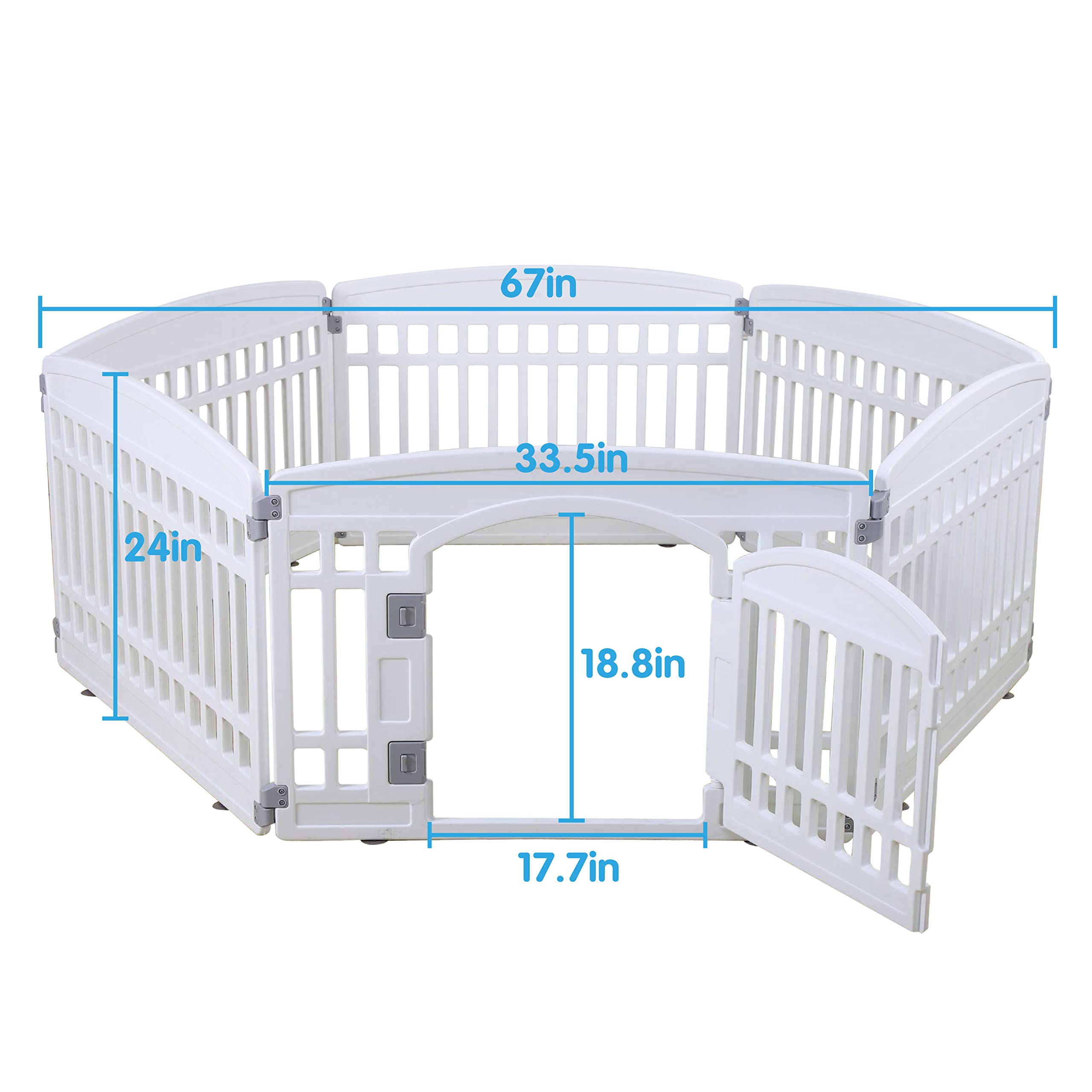 Gupamiga Pet Playpen Foldable Gate For Dogs Heavy Plastic Dog Playpen Puppy Exercise Pen Indoor Outdoor Small Pets Fence Folding