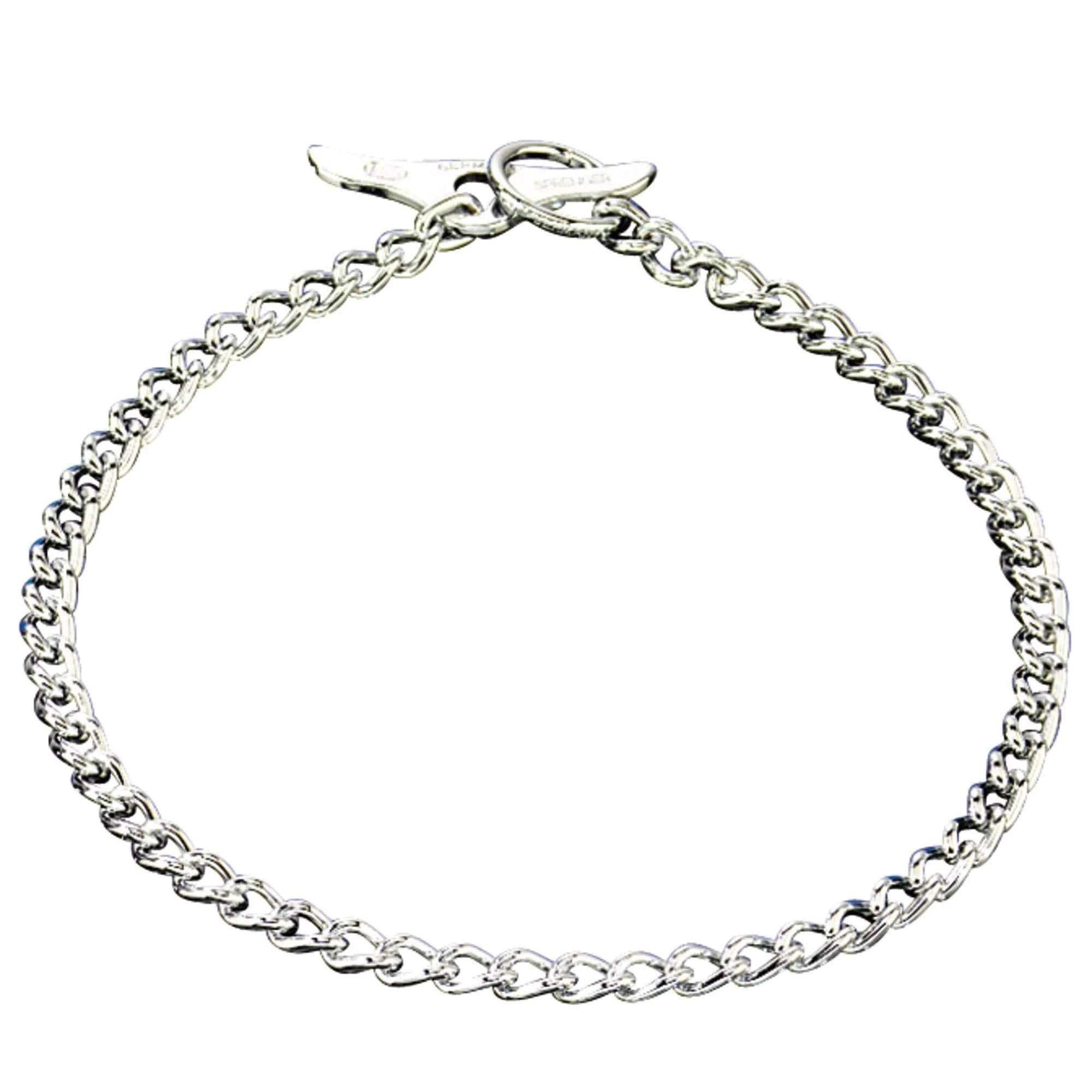 Herm Sprenger Chrome-Plated Steel Choke Dog Training Collar With Toggle-Closure No-Pull Slip Chain For Small Medium Large Dogs For Easy Control Show Chain Collar Made In Germany