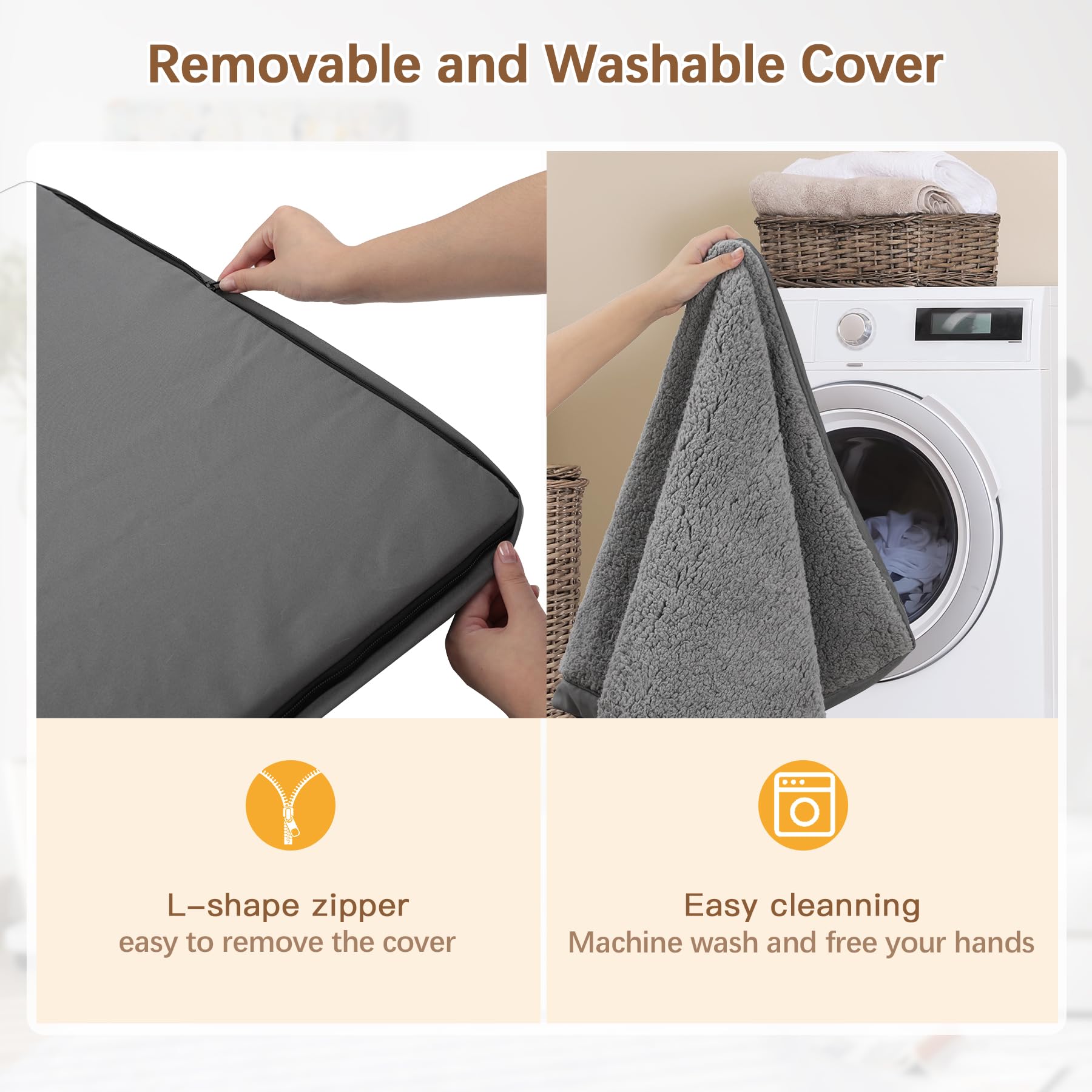 Mihikk Dog Bed Waterproof Dog Beds Medium Sized Dog Orthopedic Crate Bed With Removable Washable Cover Egg-Crate Foam Pet Pad Ma