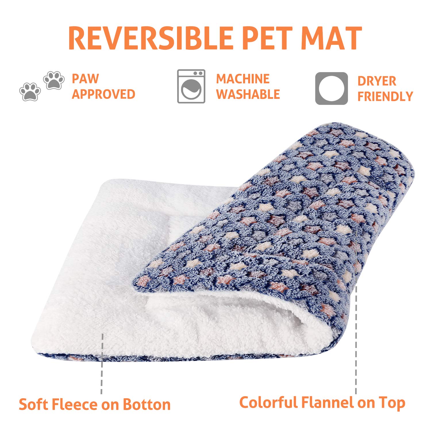 Mora Pets Dog Bed Crate Pad Ultra Soft Pet Bed With Cute Star Print Washable Crate Mat For Large Medium Small Dogs Reversible Fleece Dog Crate Kennel Mat Cat Bed Liner 41 X 29 Inch Grey