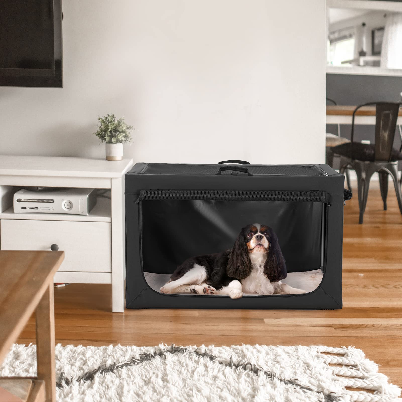 Petsfit Soft Dog Crates For Medium Dogs, Collapsible Dog Kennel Carrier With Soft Mat, For Indoor Outdoor Travel
