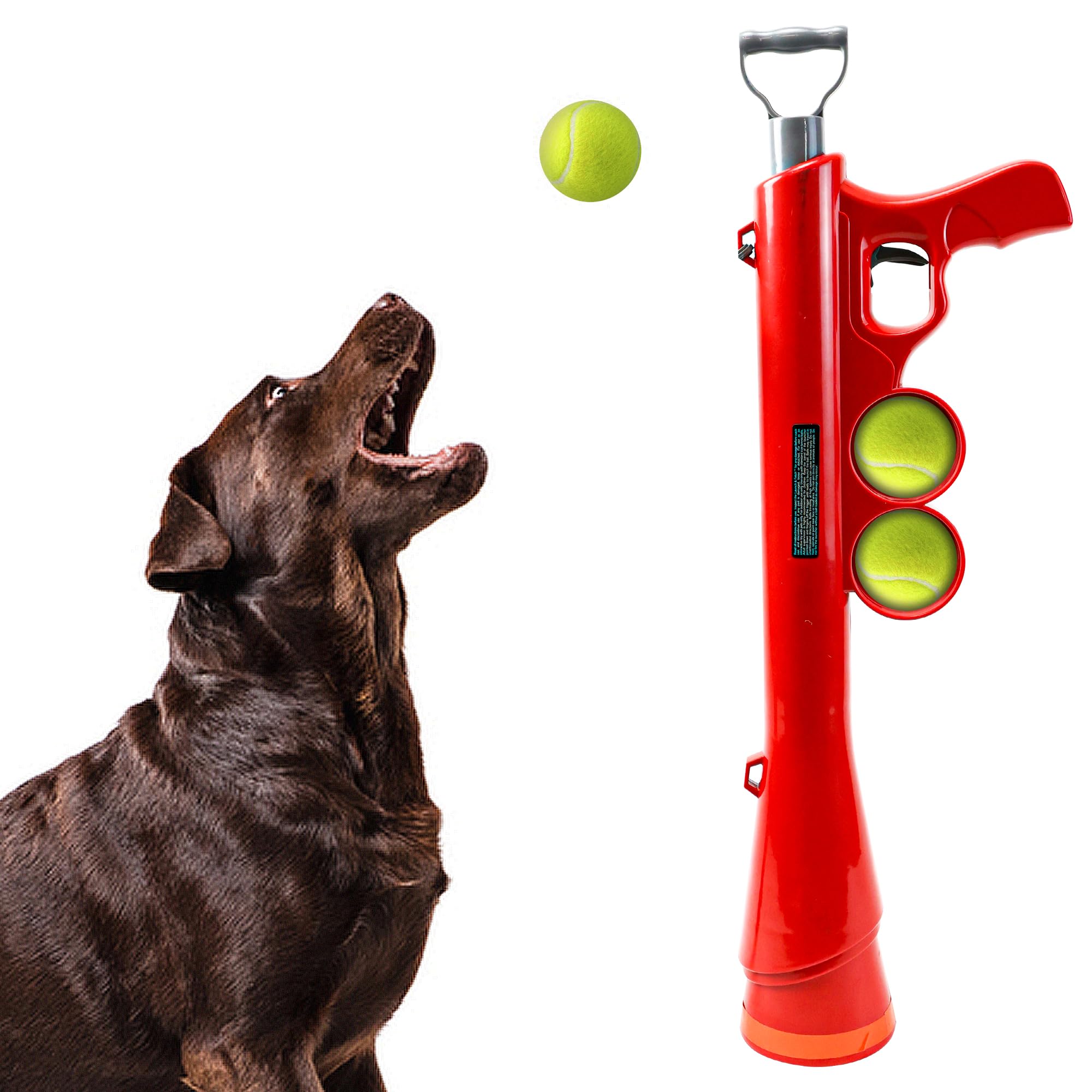 Spot Launch & Fetch Tennis Ball Launcher Dog Toy | Interactive Dog Fetch Toy Launches Up To 65 Feet | Hands-Free Pickup | Includes 2 Tennis Balls & Removable Shoulder Strap | 24'