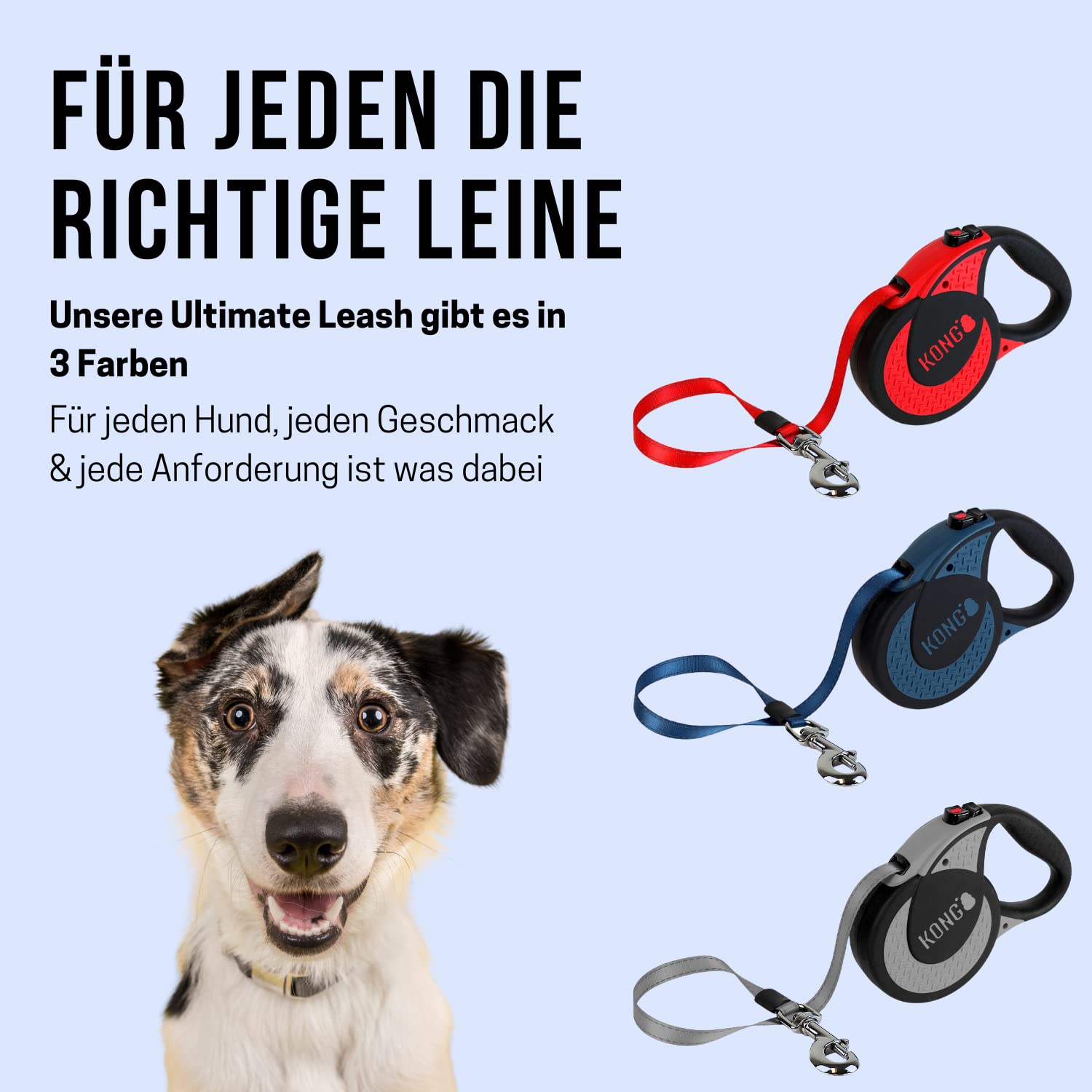 KONG Alcott Kong Ultimate Retractable Dog Leash - X-Large 16', Red, Nylon, Model KNG ULT XL RD