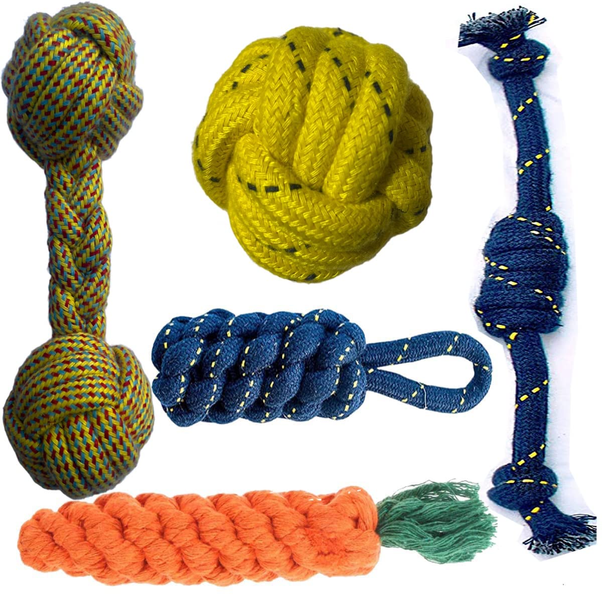 Waggy Tails Dog Bite Toy + Dog Toys + Dog Chew Toys + Puppy Teething Toys + Rope Toys For Small To Medium Dogs + Dog Toy Pack (P