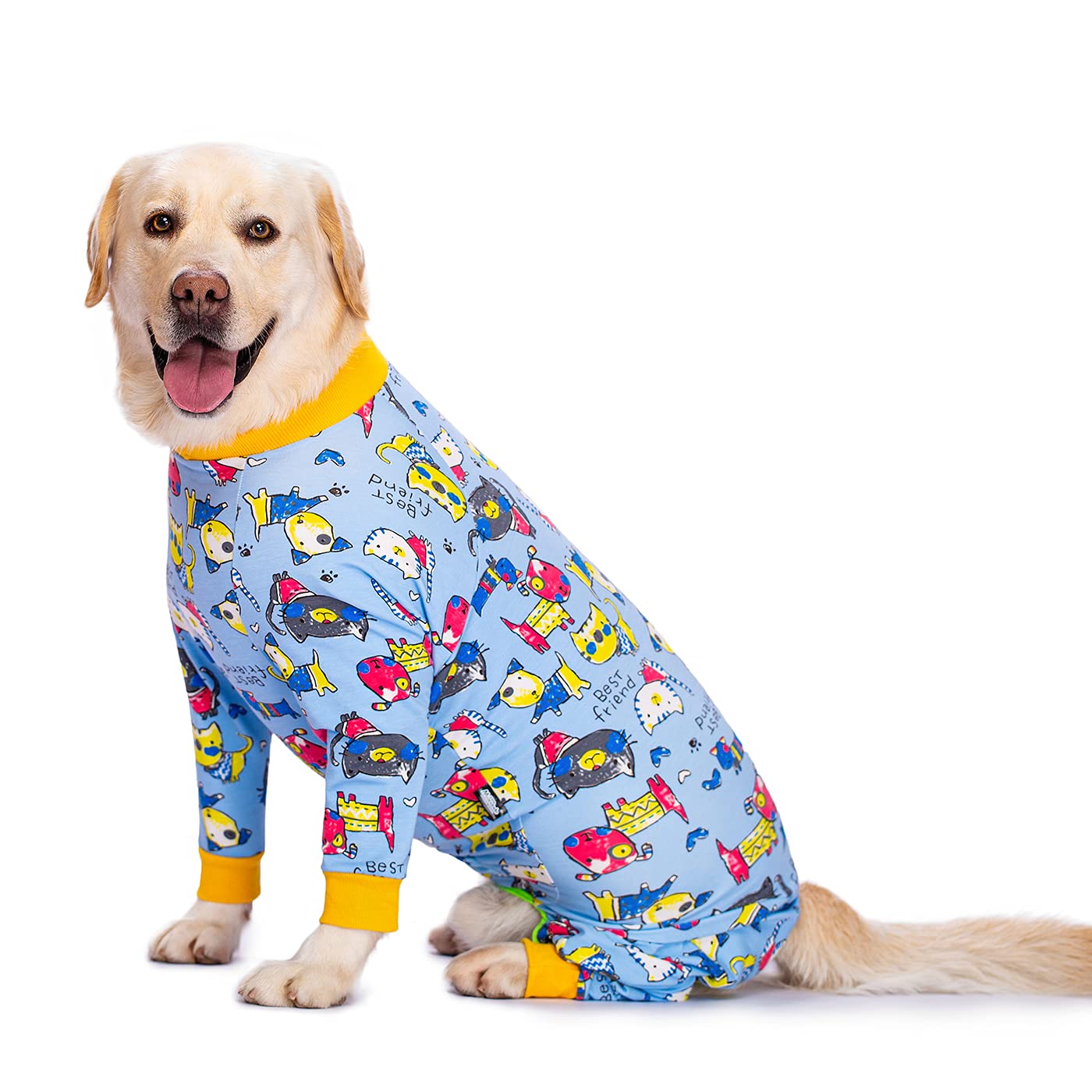 Blue Cartoon Dog Recovery Suit for Dogs After Surgery Anti Shedding Suit,Large Dog Bodysuit After Surgery Wear,for Female Male A