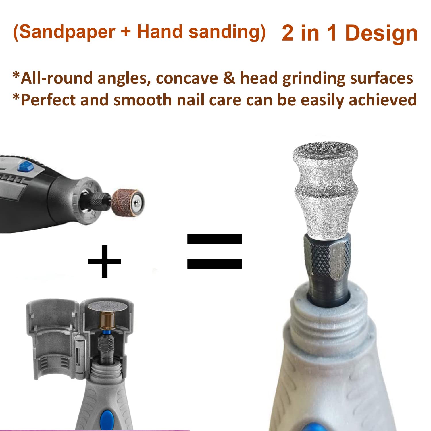 Platgo Diamond Dog Nail Grinder For Dremel, Diamond Sanding Drums, Diamond Rotory Bit For Dogs&Pets Nail Care, 1/8'' Nail Dremel