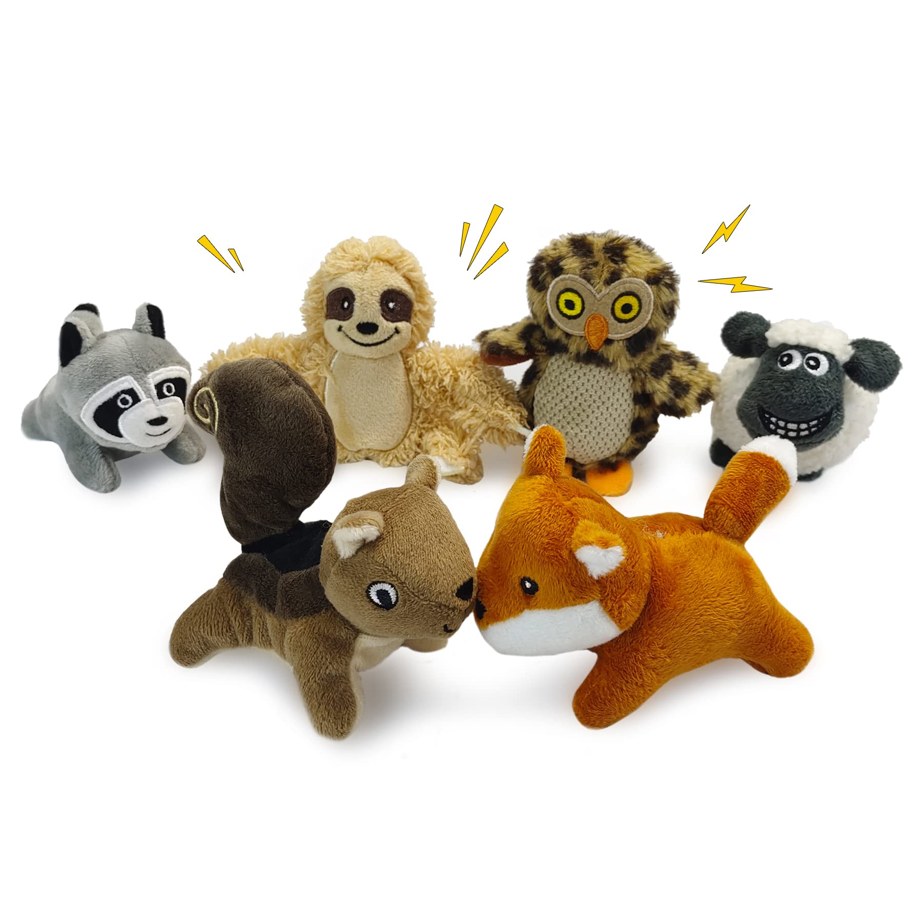 Okegztoa Hide And Seek Dog Puzzle Puppy Toys, Interactive Squeaky Plush, Stuffed Toys For Dogs (Sloth Squirrel Raccoon Owl Fox S