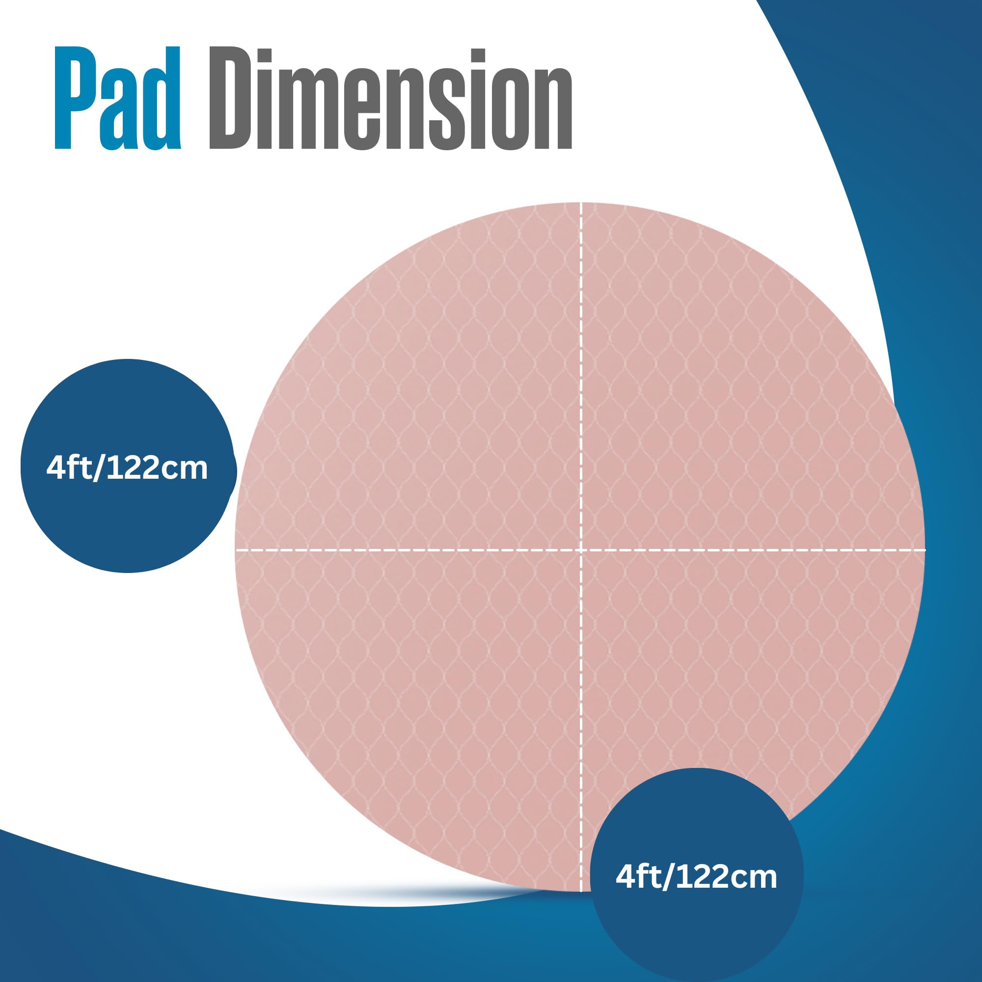 Puppy Pee Pads For Dogs, Puppies Whelping Pad, Reusable, Washable, Large, Brown, Round, 1Pk, 48'' X 48'', Non Slip, Waterproof M