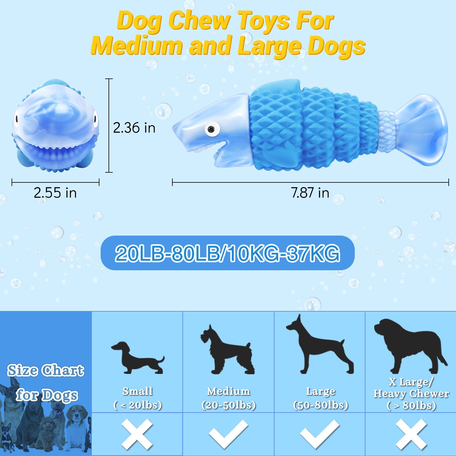 Boyoyo Tough Dog Toys For Aggressive Chewers Large Breed, Durable Dog Chew Toys To Reduce Pet Anxiety And Boredom