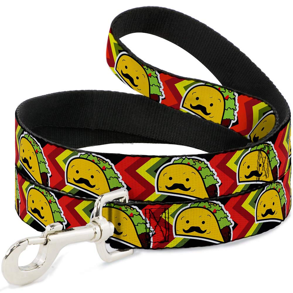 Buckle-Down Pet Leash - Taco Man - 6 Feet Long - 1.5 Wide