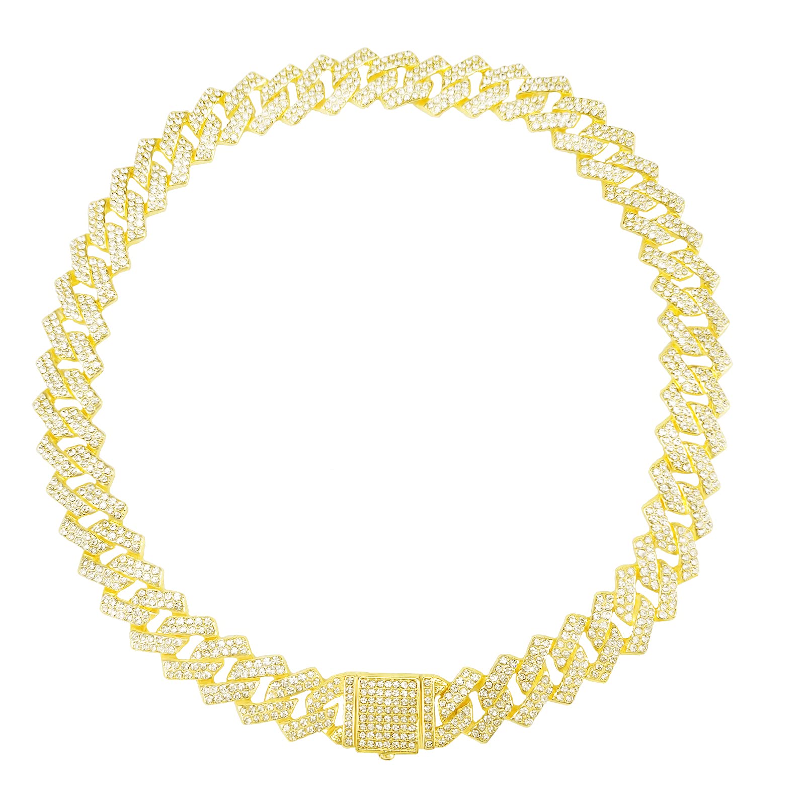 Glitter Diamond Cuban Collar Walking Metal Chain With Secure Buckle - Pet Metal Link Chain Jewelry Accessories For Small To Larg