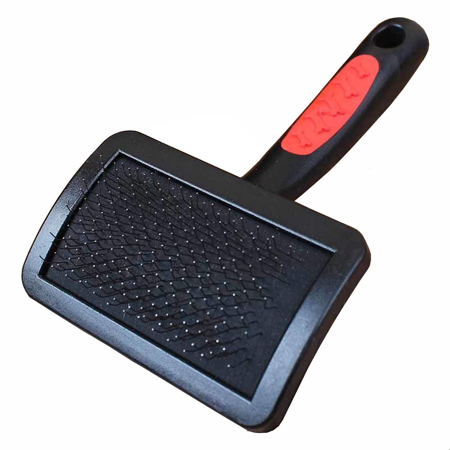 Emily Pets Pet Cleaning Slicker Brush For Dogs And Cats, For Long Or Short Hair (Red Black, Small)
