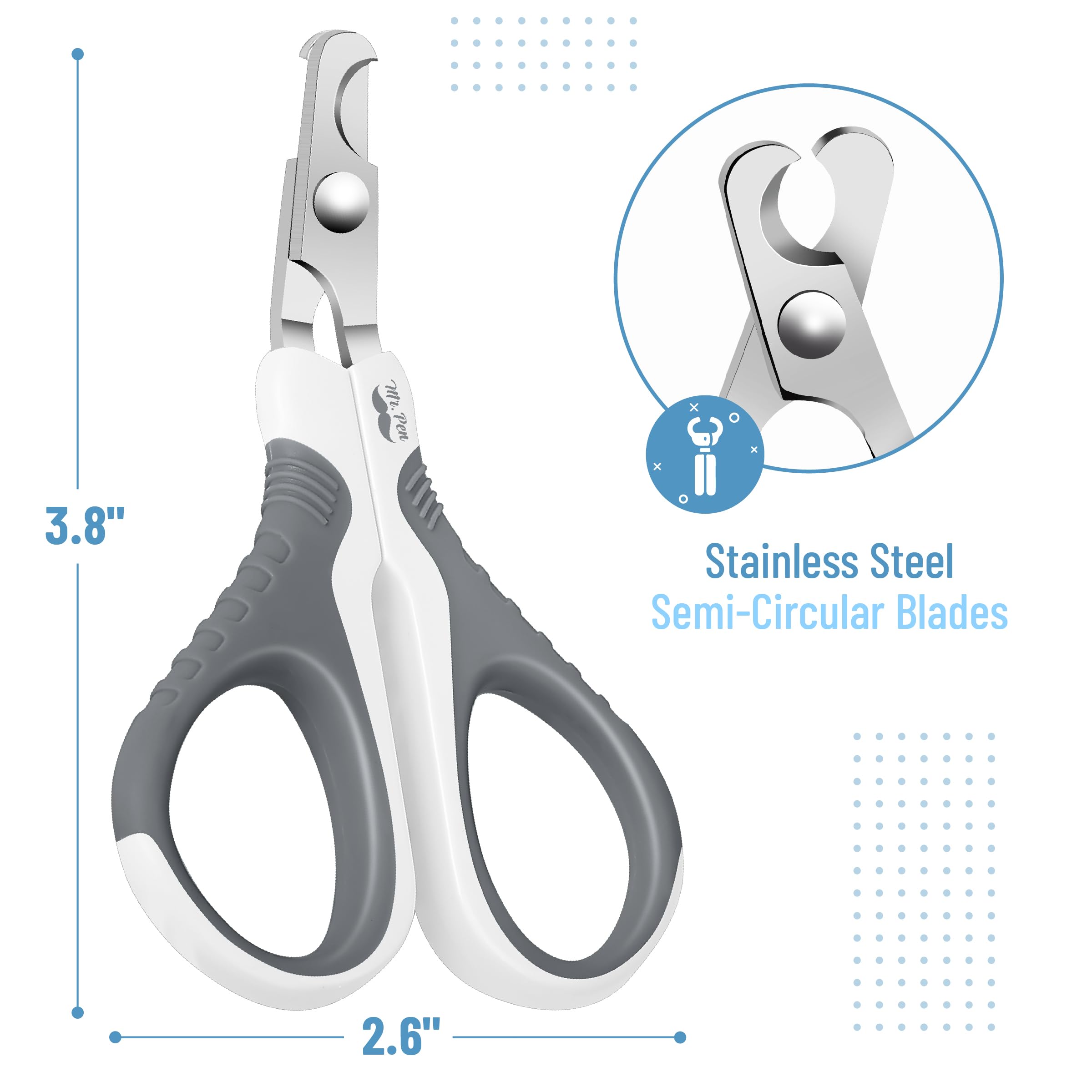 Mr. Pen- Cat Nail Clipper, White & Gray Cat Nail Trimmer, Cat Nail Clippers, Cat Claw Clippers, Cat Clippers For Nails, Pet Nail Clippers, Kitten Nail Clipper, Small Dog Nail Clipper Cat Claw Trimmer