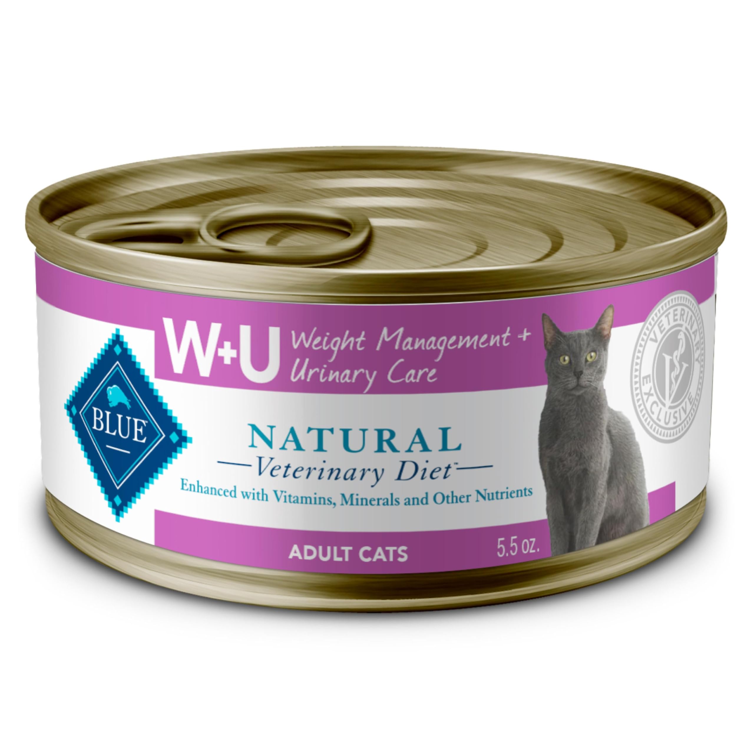Blue Buffalo Natural Veterinary Diet W+U Weight Management + Urinary Care Wet Cat Food, Veterinarians Prescription Required, Ch