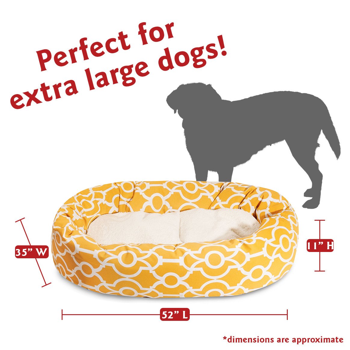 Majestic Pet 52' Athens Citrus Sherpa Bagel Bed