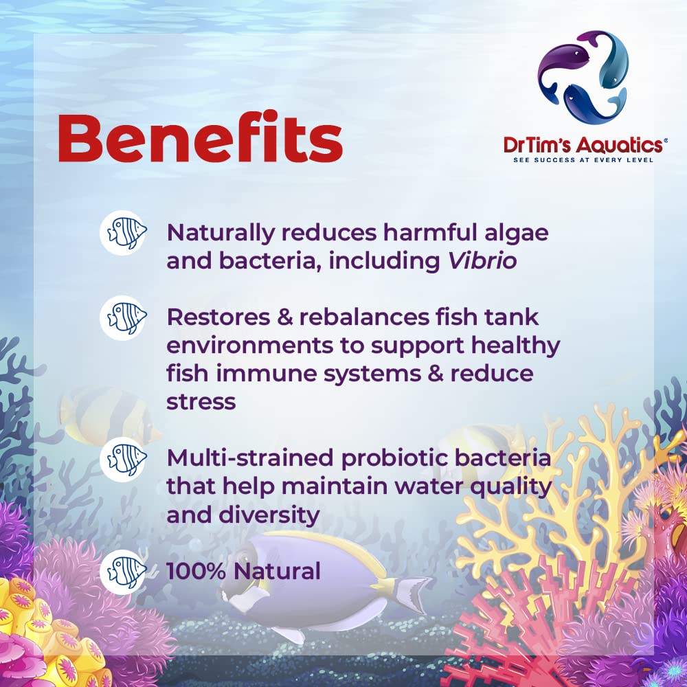 DrTim's Aquatics Eco-Balance for Reef Aquariums - Multi-Strained, Supportive Probiotic Bacteria to Maintain a Balanced Fish Tank