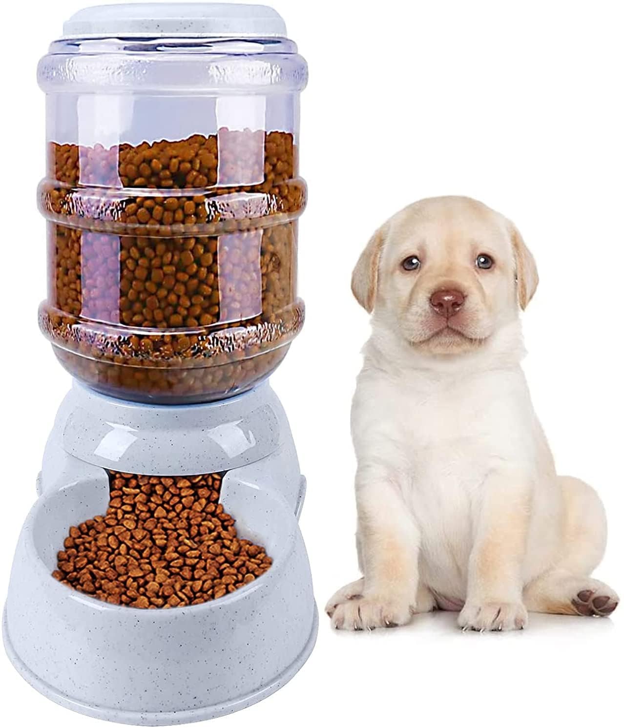 Divik Pet Supplies Cat Food Dispenser Pet Food Dispenser 3.8L Large Capacity SelfDispensing Gravity Pet Feeder Waterer Cat Dog 