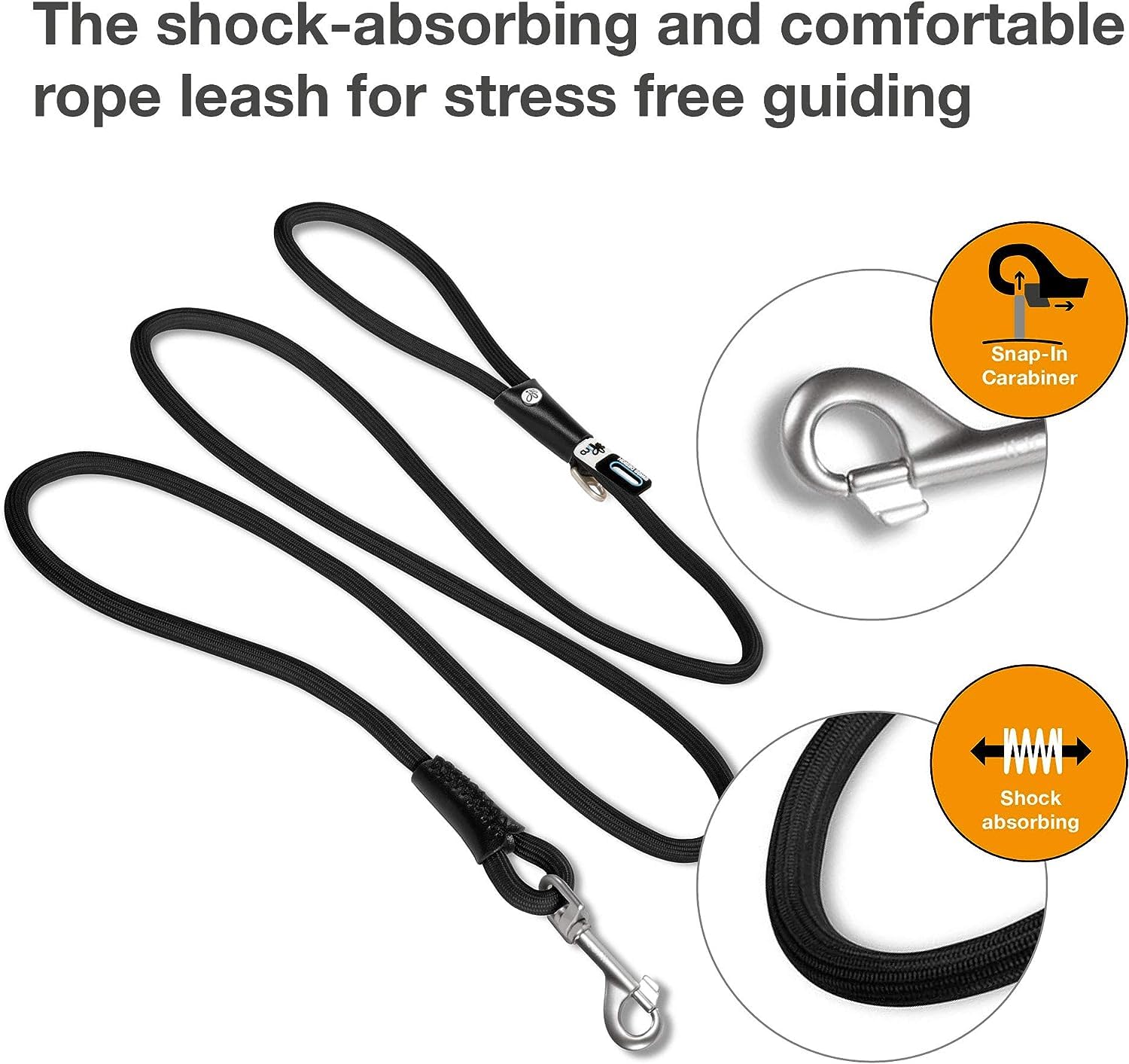 Stretch Comfort Leash Black L
