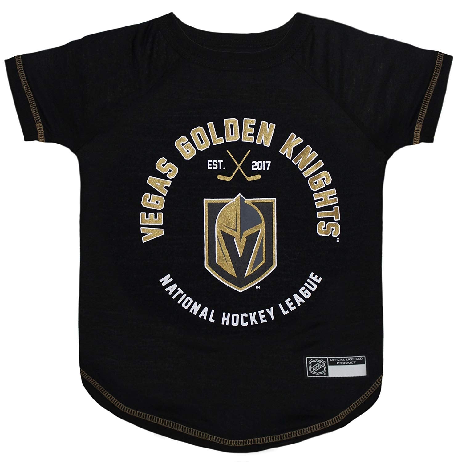 Pets First Pet Tee Shirt Las Vegas Golden Knights Ice Hockey Team Dog Shirt Size: X-Large. Soft Breathable Stretchable & Washable Pet T-Shirt. Cool & Fashionable Pet Shirt For The Knights Hockey Fan