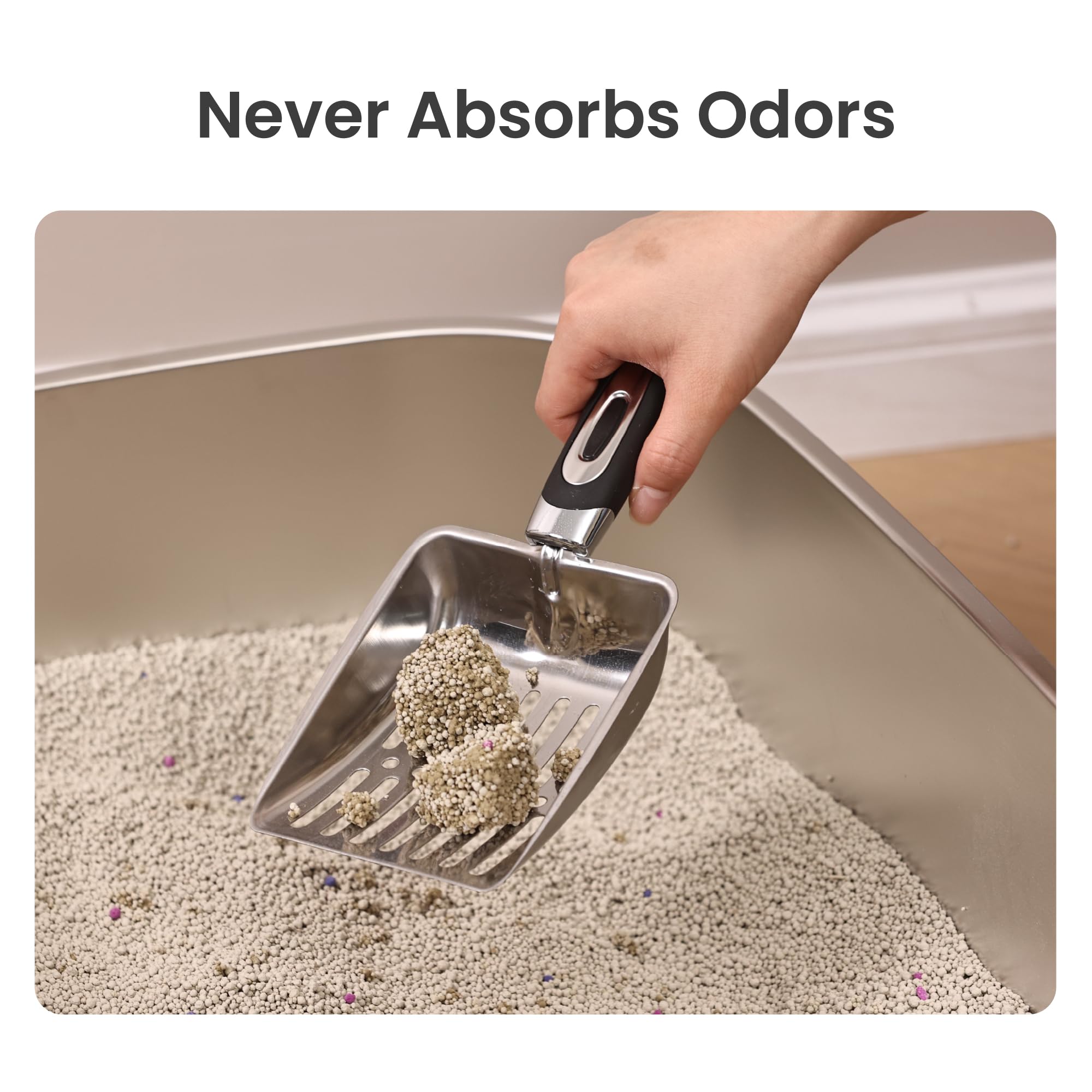 Pawspik Stainless Steel Cat Litter Box With Steps & Metal Scooper, X-Large, 2 Pack, 23    X 16.5    X 6