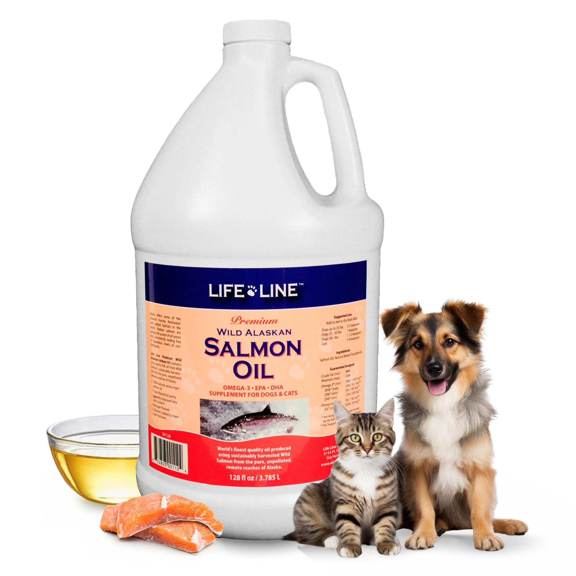 Life Line Pet Nutrition Wild Alaskan Salmon Oil Size: 128 fl oz.