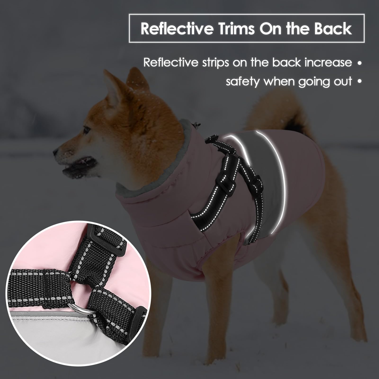 Sunfura Dog Coat, Xxl Dog Jacket Winter With Harness Built In, Waterproof Pet Snow Jacket With Furry Collar For Chilly Day, Refl