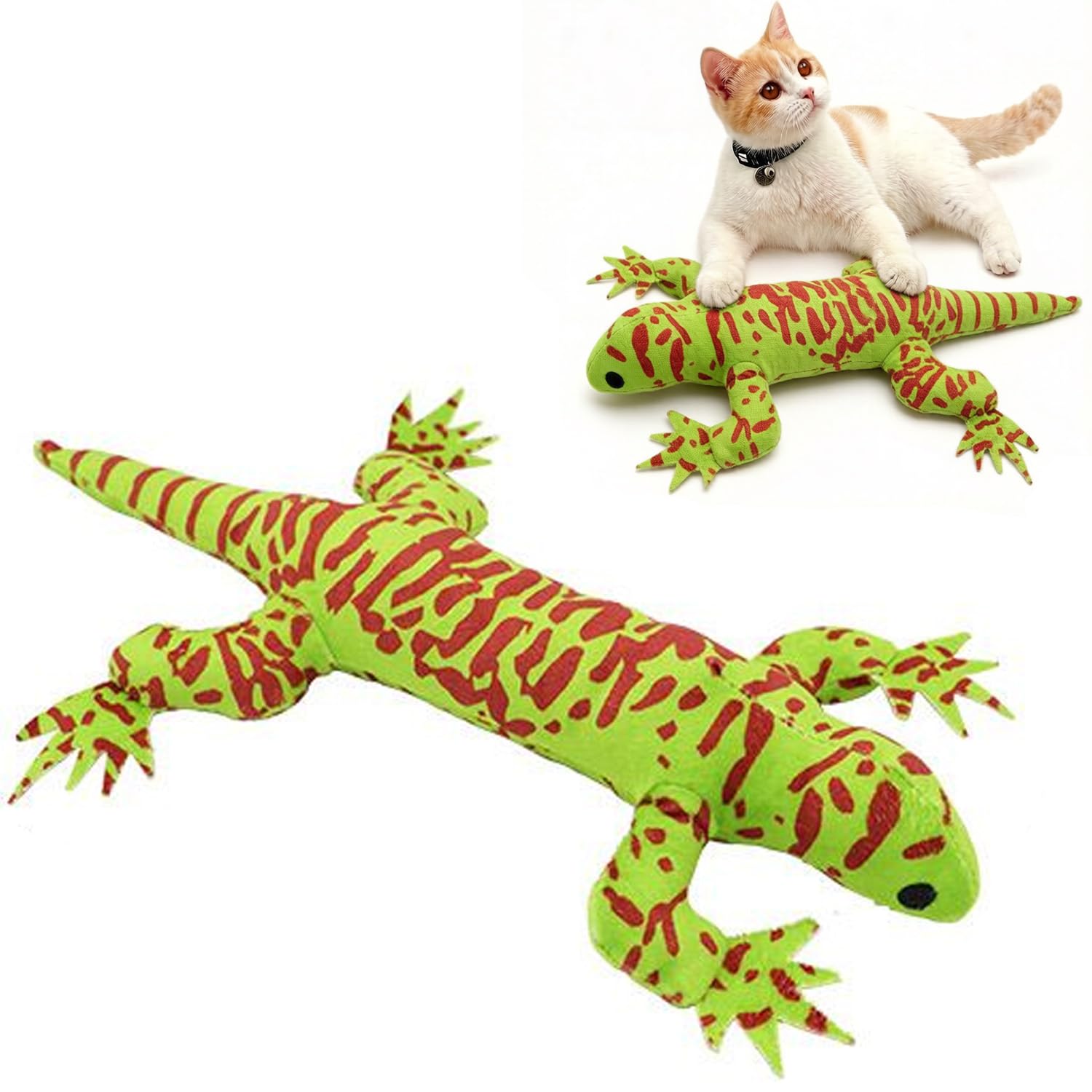 Cybersnc Catnip Cat Toys Pet Toys Interactive Playing Toys Lizard Shape Plush Chew Toy Bite Resistant Indoor Cats Exercise Stres